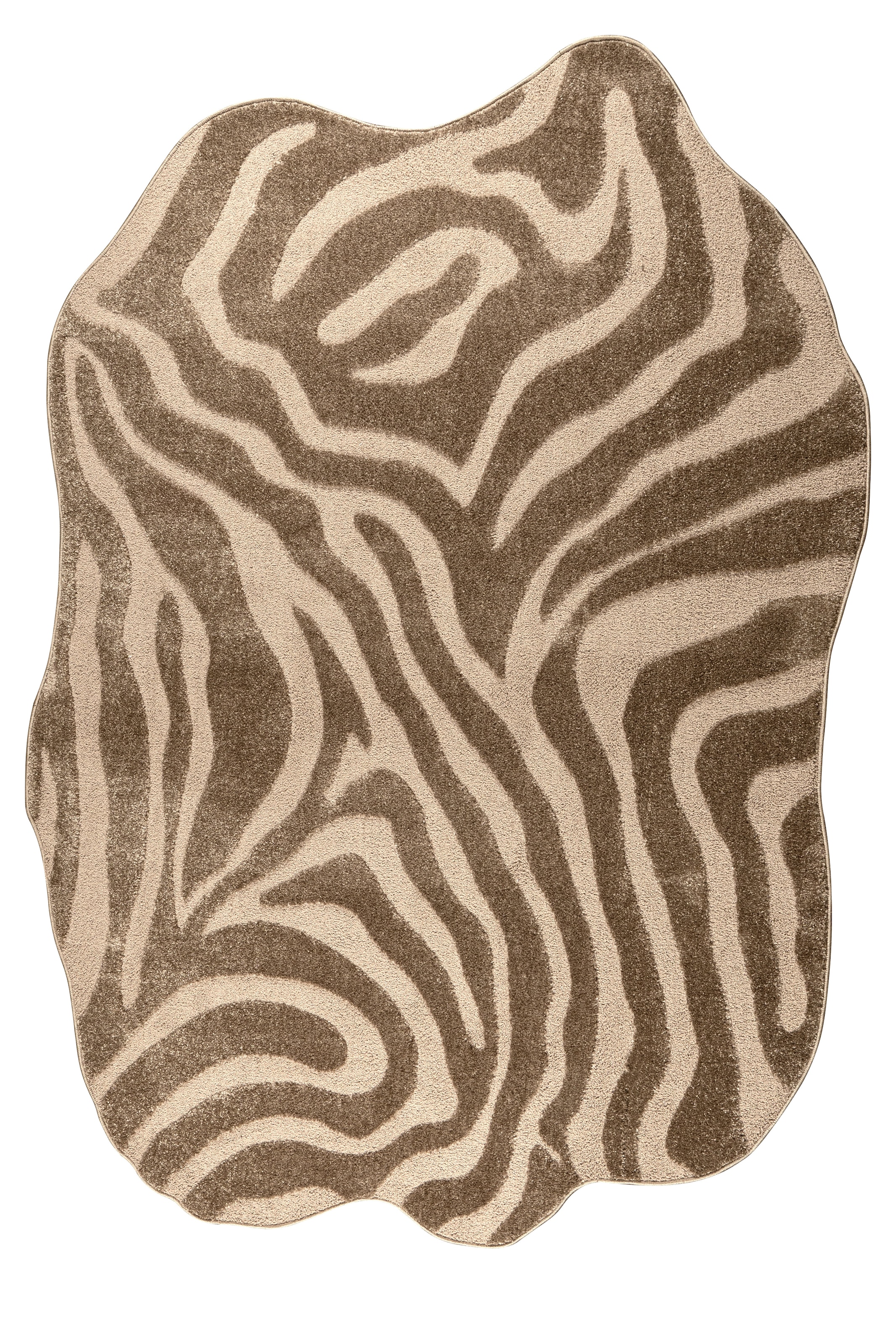 OTTO home Teppich »Zebra, besondere Form« rechteckig 12 mm Höhe Animal Print, Tiermotiv, Wohnzimmer, Schlafzimmer