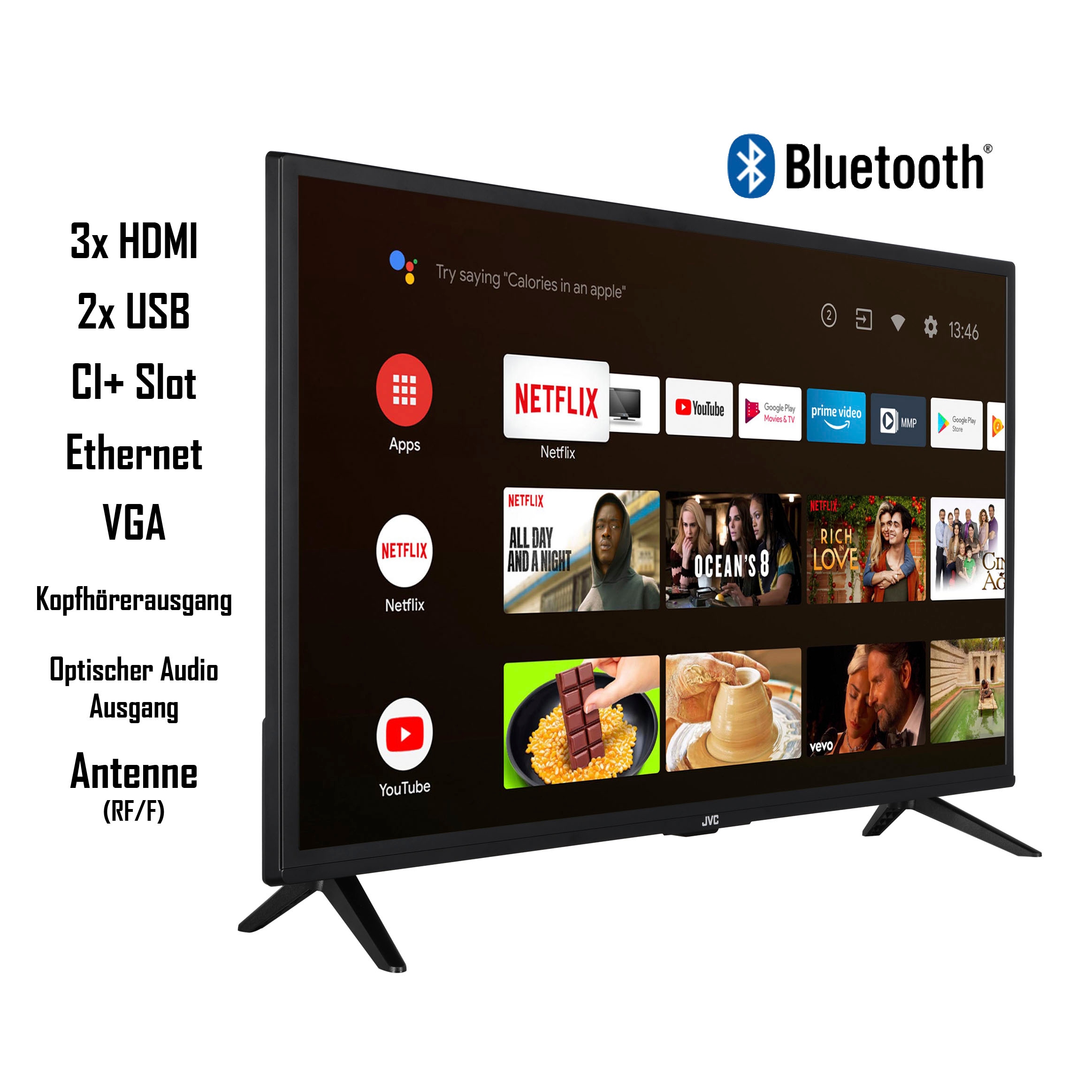 JVC LED-Fernseher, 80 cm/32 Zoll, HD ready, Smart-TV-Android TV