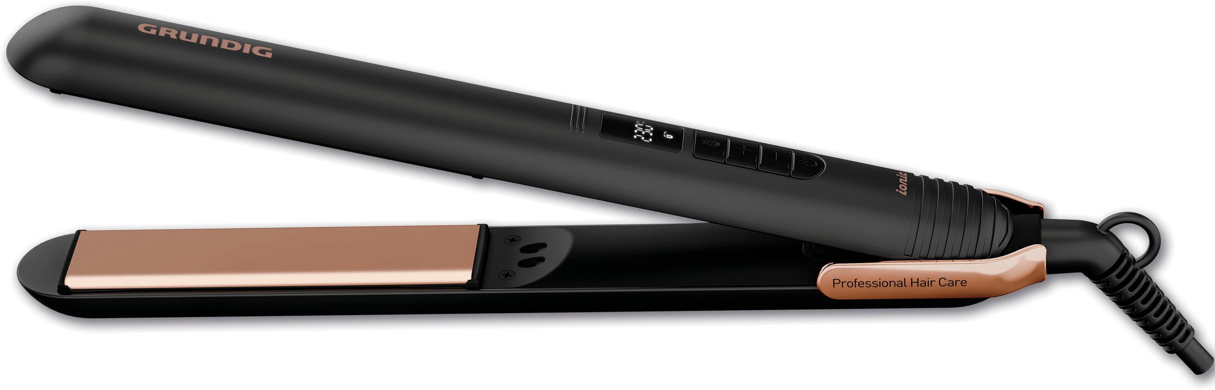 GRUNDIG Glätteisen "HS 7030", rosa, B:3,5cm H:3,9cm T:27,2cm, Glätteisen, NaturaShine Hair Styler Straight & Curls