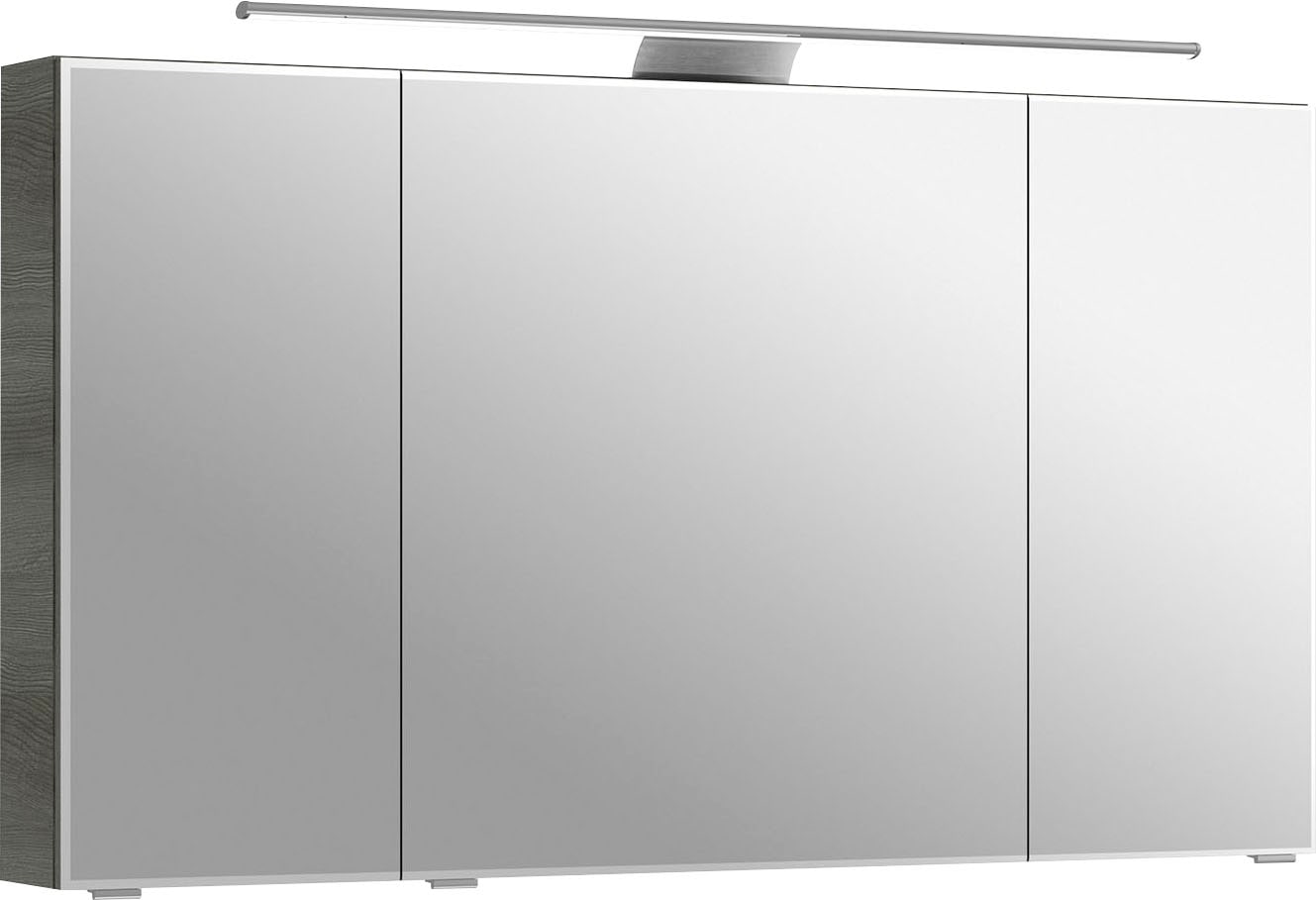 Saphir Spiegelschrank »6005 Sprint Badschrank, 3 Spiegeltüren, 6 Einlegeböden, 120 cm breit«, inkl. LED-Beleuchtung, Türdämpfer, Schalter-/Steckdosenkombination