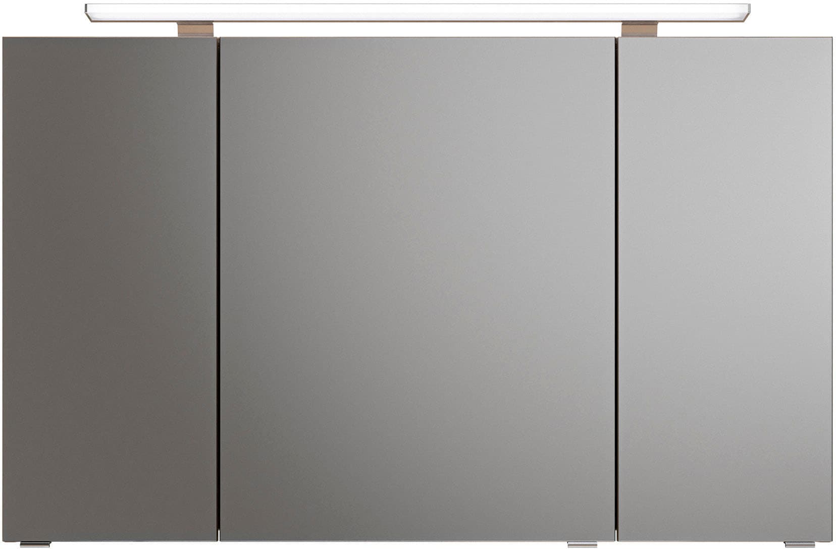 Saphir Badmöbel-Set »Serie 6025 2-teilig Mineralmarmor-Waschtisch mit LED-Spiegelschrank«, (2 St.), Waschplatz 117cm breit, 2 Schubladen, 3 Spiegel-Türen, inkl Türdämpfer