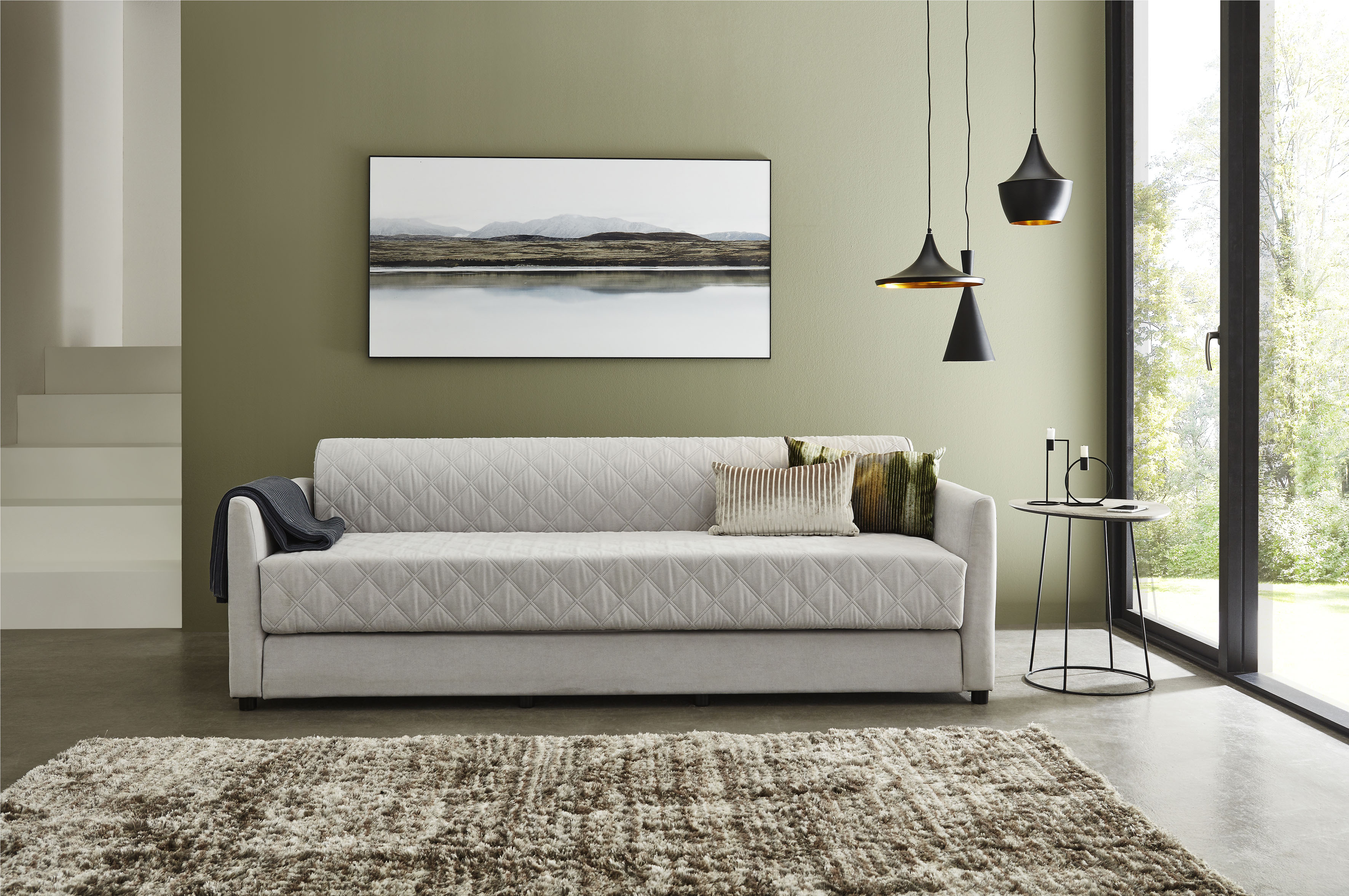 ATLANTIC home collection Schlafsofa "Ken" mit Schlaffunktion, inklusive Topper mit abnehmbarem Bezug