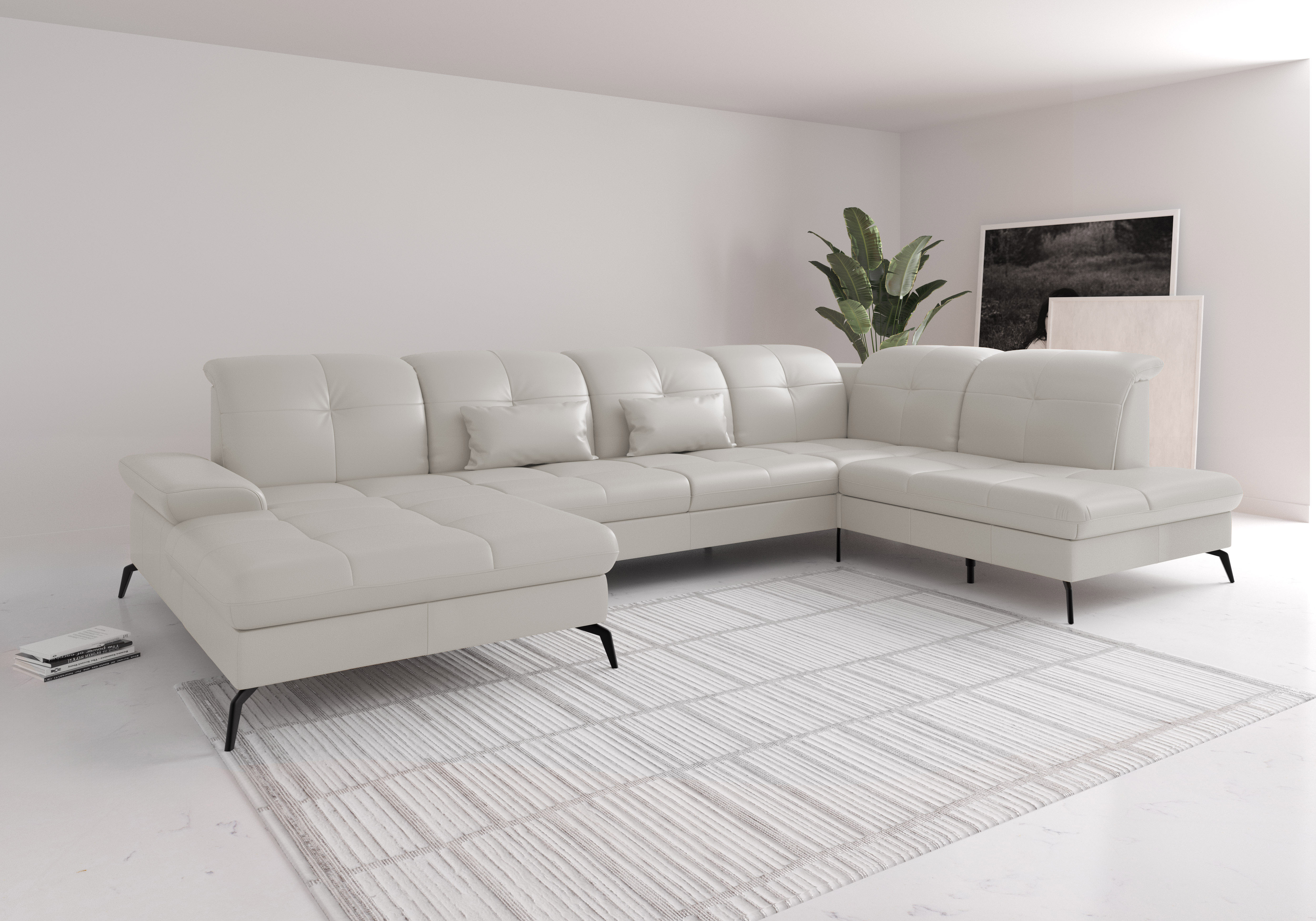 sit&more Wohnlandschaft "Amica, U-Form, inkl. Sitztiefenverstellung und Armteilverstellung" wahlweise mit Kopfteilverstellung, Schlaffunktion und Bettkasten