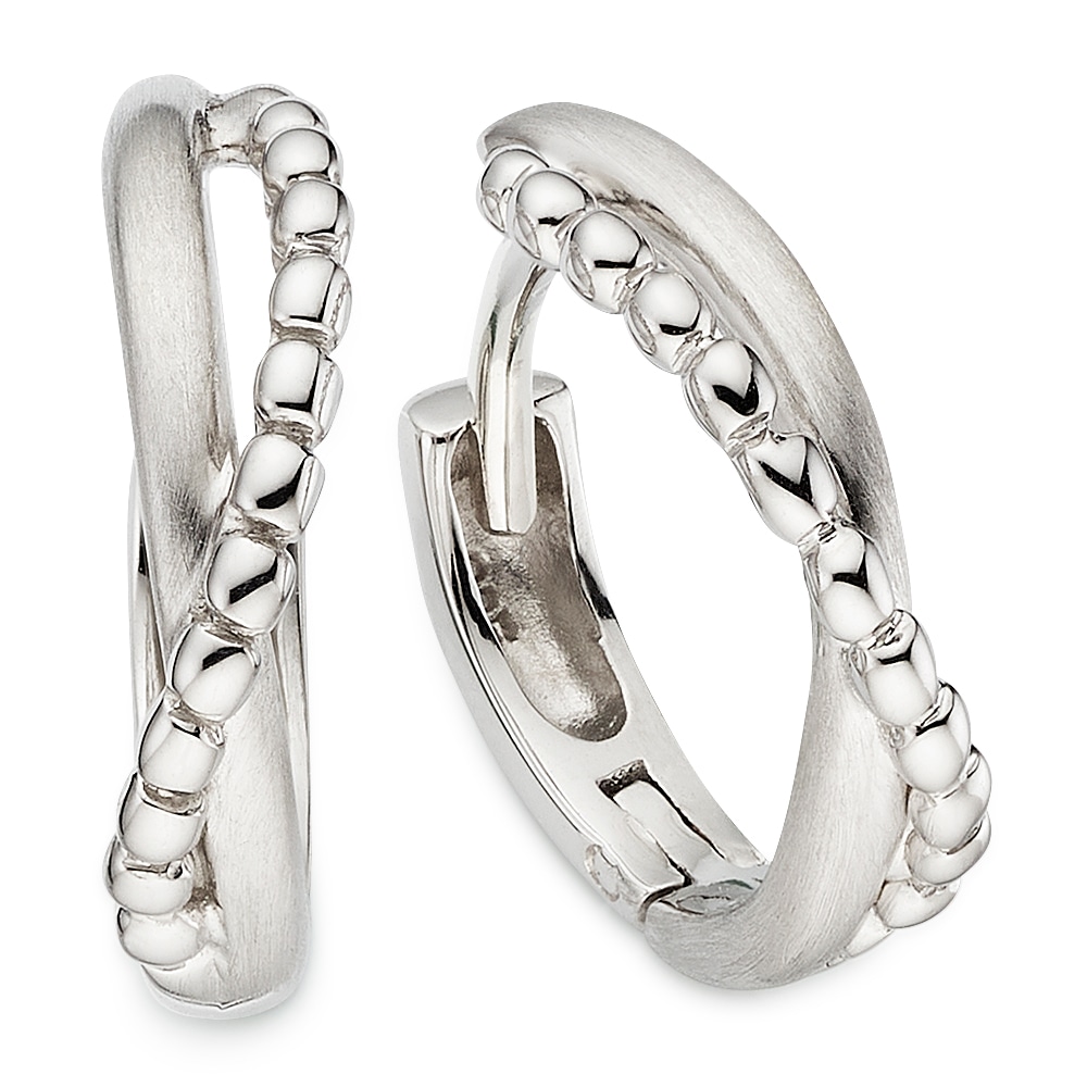 Paar Creolen BRUNO BANANI "Schmuck Geschenk Silbercreolen", silberfarben, Ohrringe, Damen, 13,7mm, Silber 925 (Sterlingsilber)