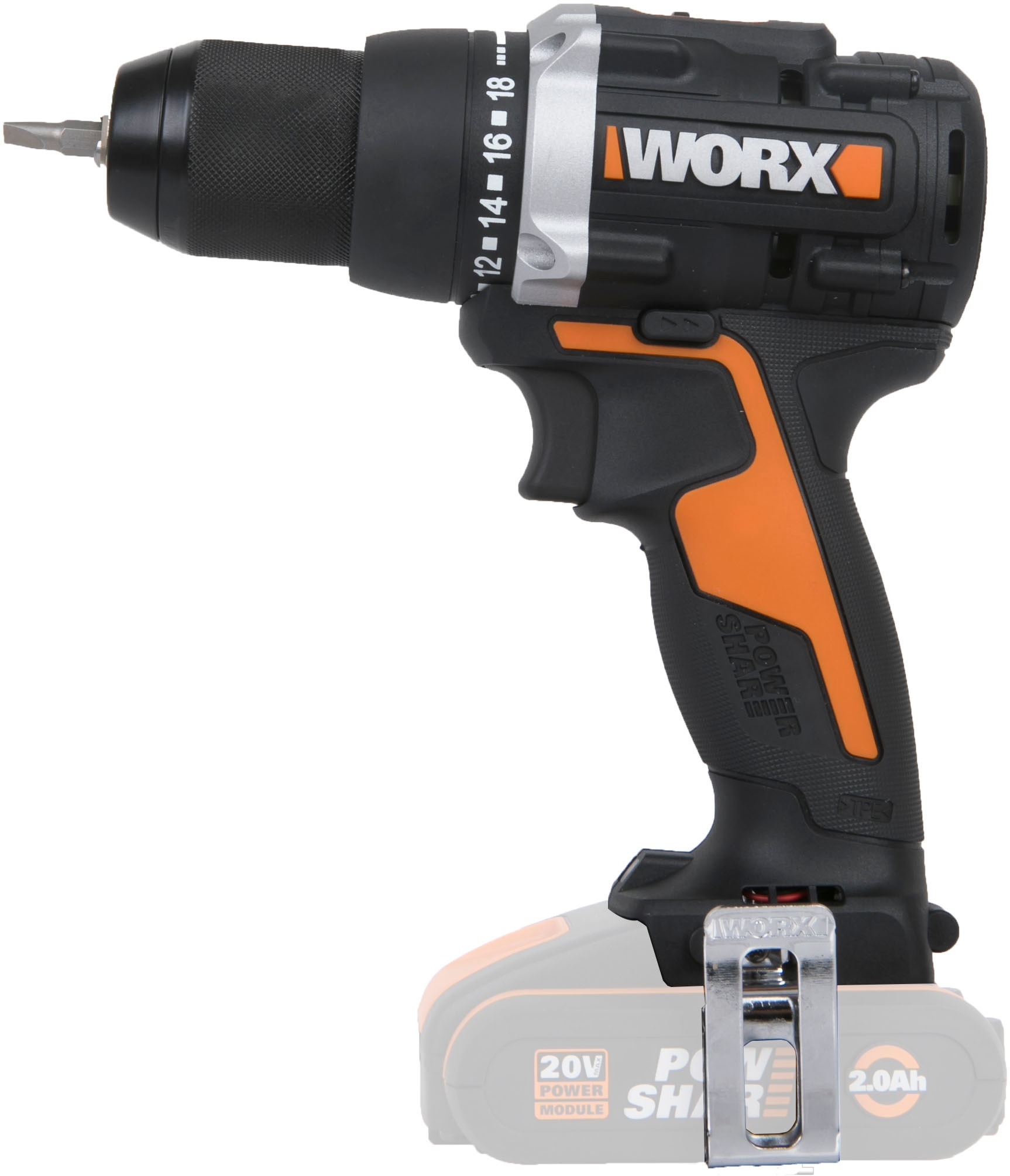 Worx Akku-Bohrschrauber »WX102.9 NITRO«, Brushless-Motor, 2-Gang-Getriebe, ohne Akku & Ladegerät