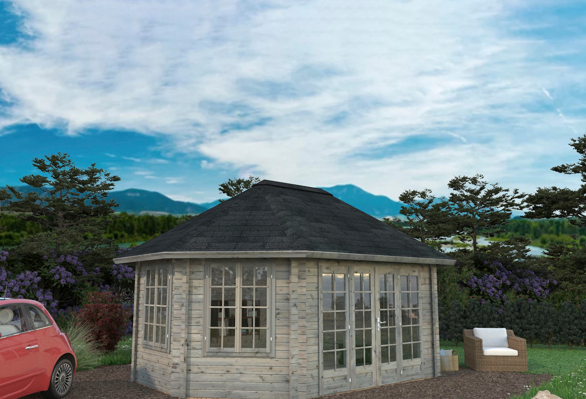 Palmako Gartenhaus »Pavillon Hanna«, grau