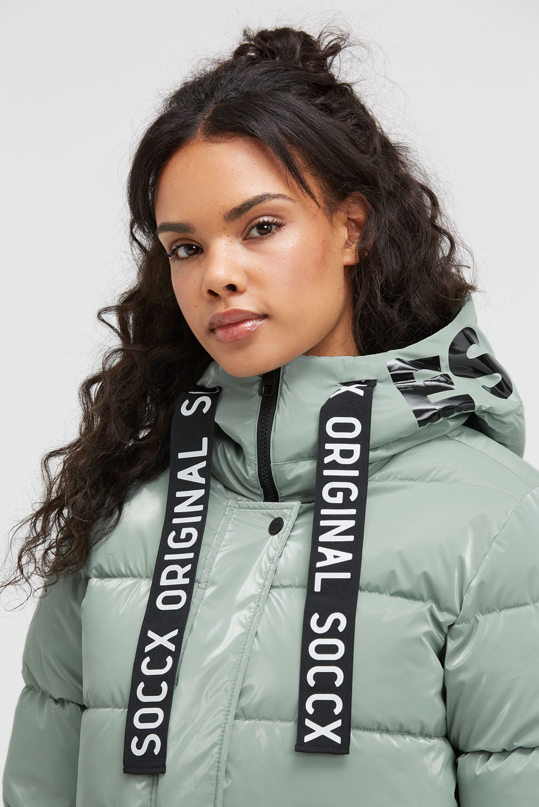 SOCCX Parka mit Kapuze mit Reißverschluss an den Einschubtaschen