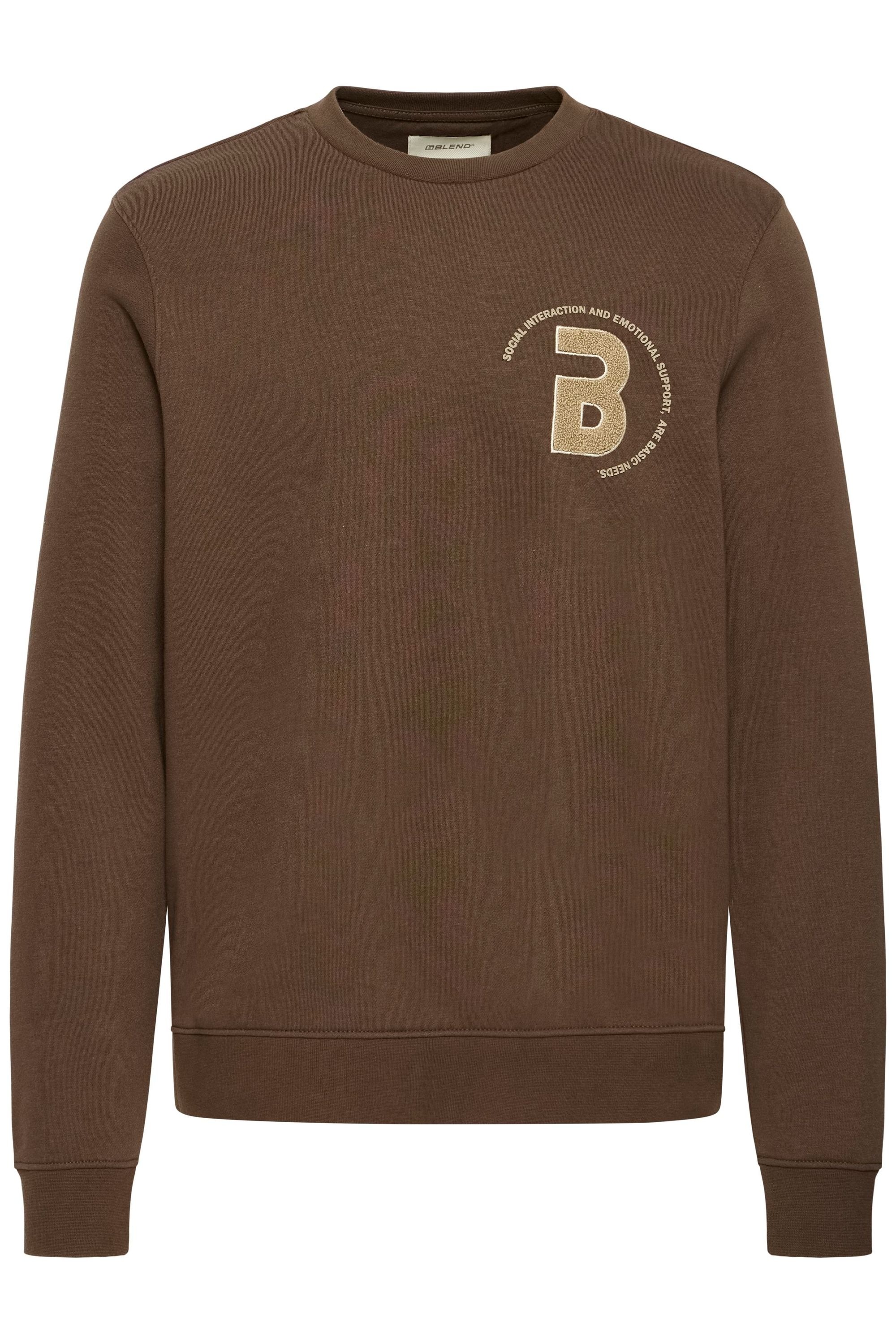 Blend Rundhalspullover "BHFLORIAN" Lässiger Sweatpullover mit Stickerei günstig online kaufen