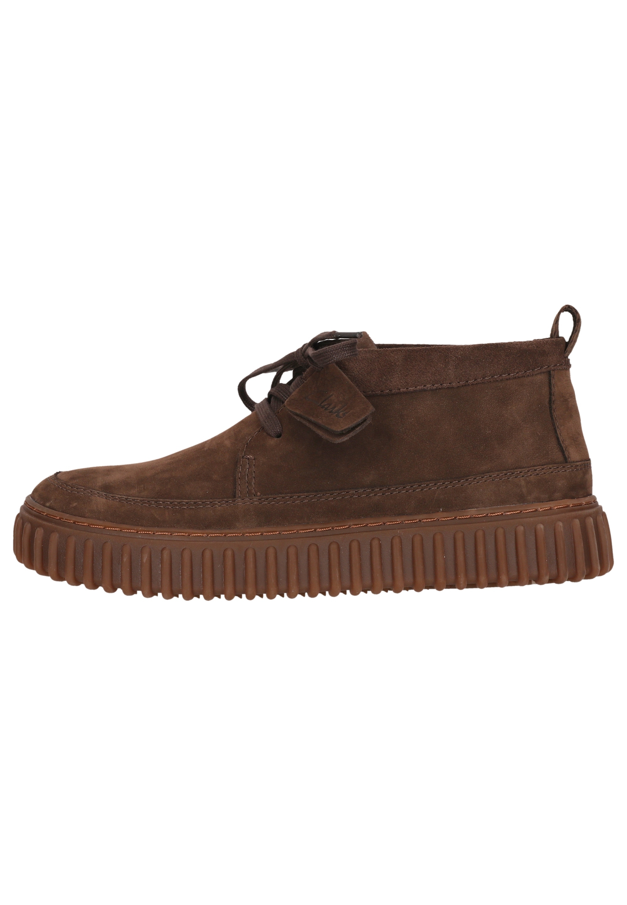 Clarks Stiefelette »Torhill Lace High«, mit gerippter Laufsohle