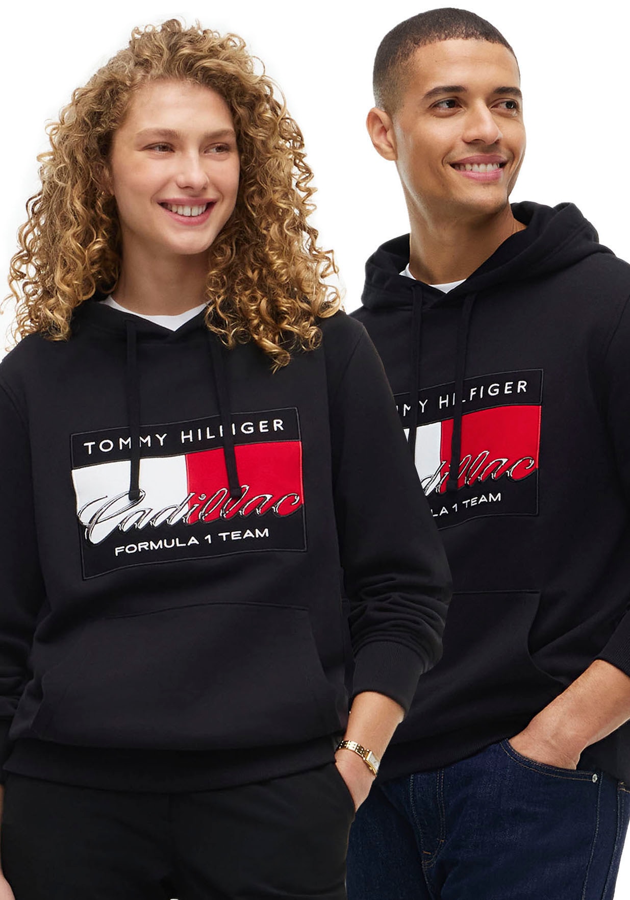 Tommy Hilfiger Hoodie "TH x Cadillac Formula 1 Team GRAPHIC FLAG", Baumwoll-Qualität, Unisex