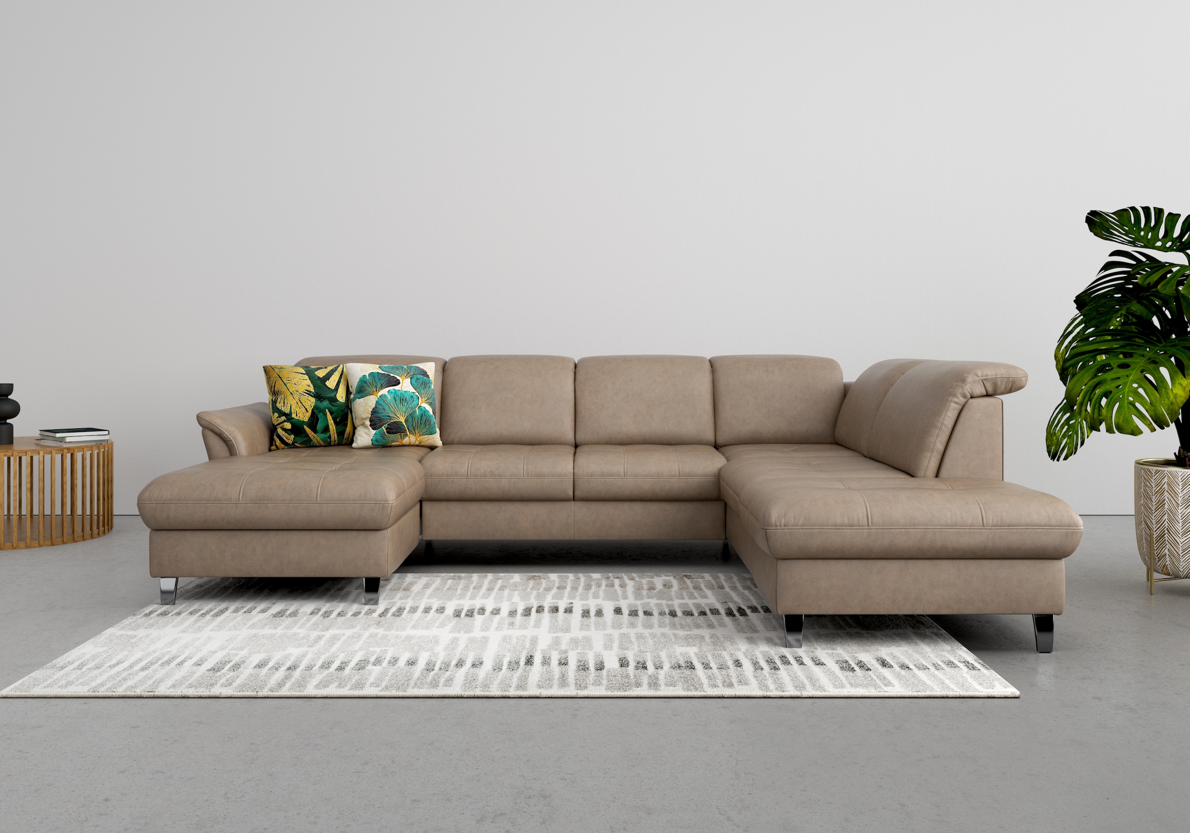 sit&more Wohnlandschaft "Maggiore U-Form" wahlweise mit Kopfteilverstellung, Schlaffunktion und Stauraum