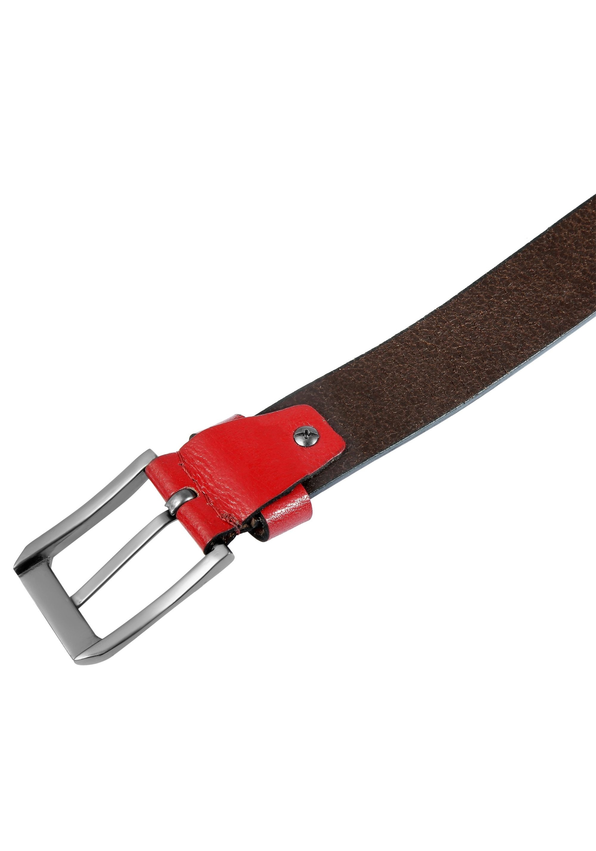 Leonardo Verrelli Ledergürtel »85 cm - 125 cm (Bundweite) in Rot aus 100% Echtleder, kürzbar«