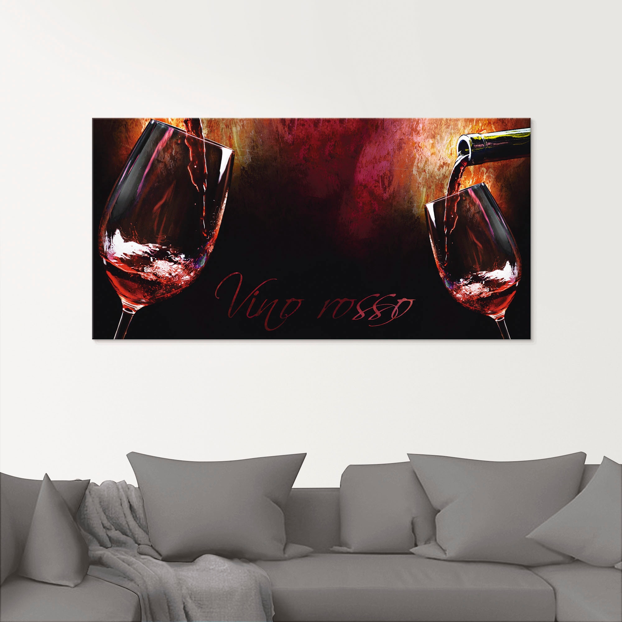 Artland Glasbild »Wein - Rotwein«, Getränke, (1 St.), in verschiedenen Größen