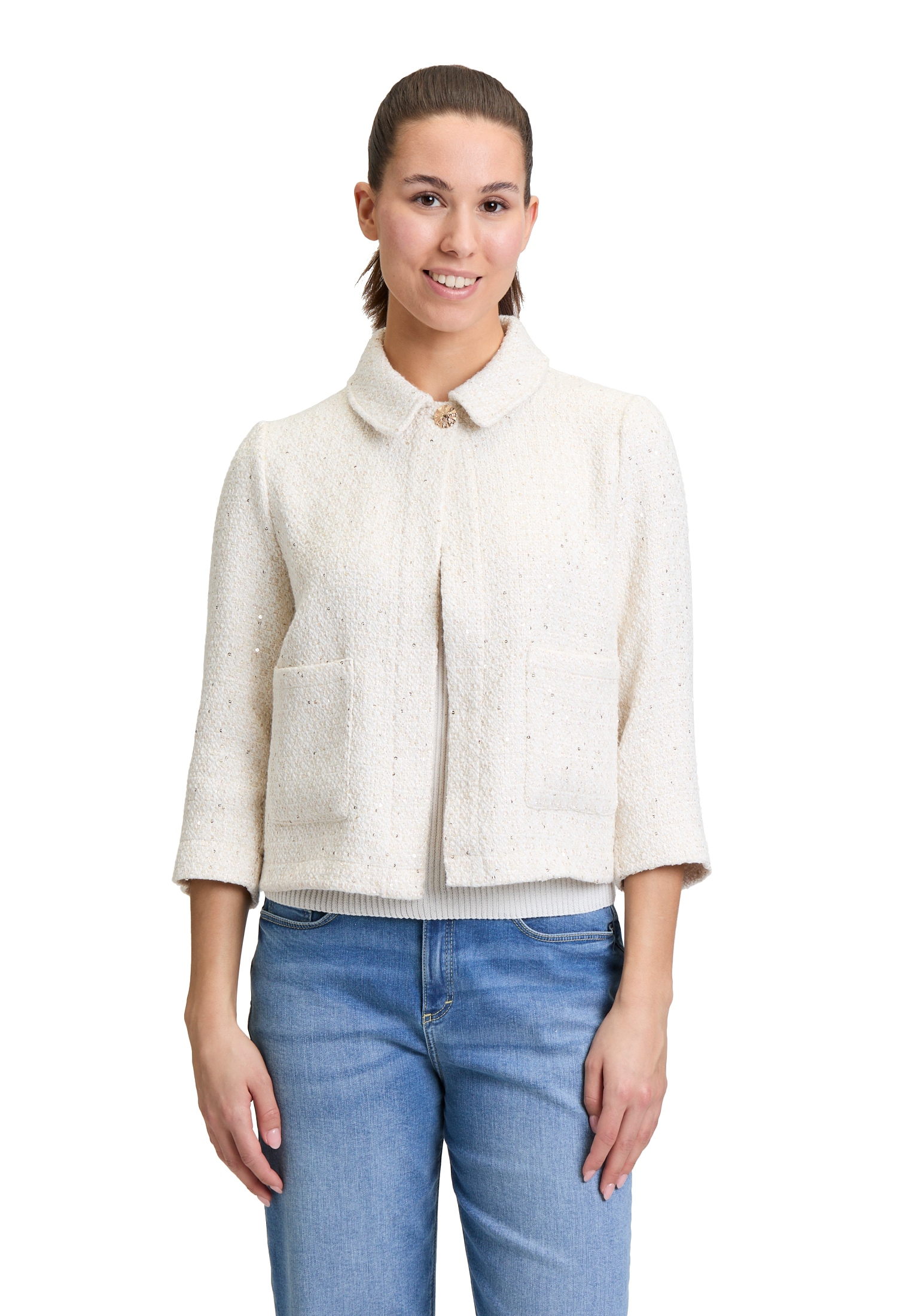 Cartoon Jackenblazer "Cartoon Damen Tweedblazer mit Taschen", Material günstig online kaufen
