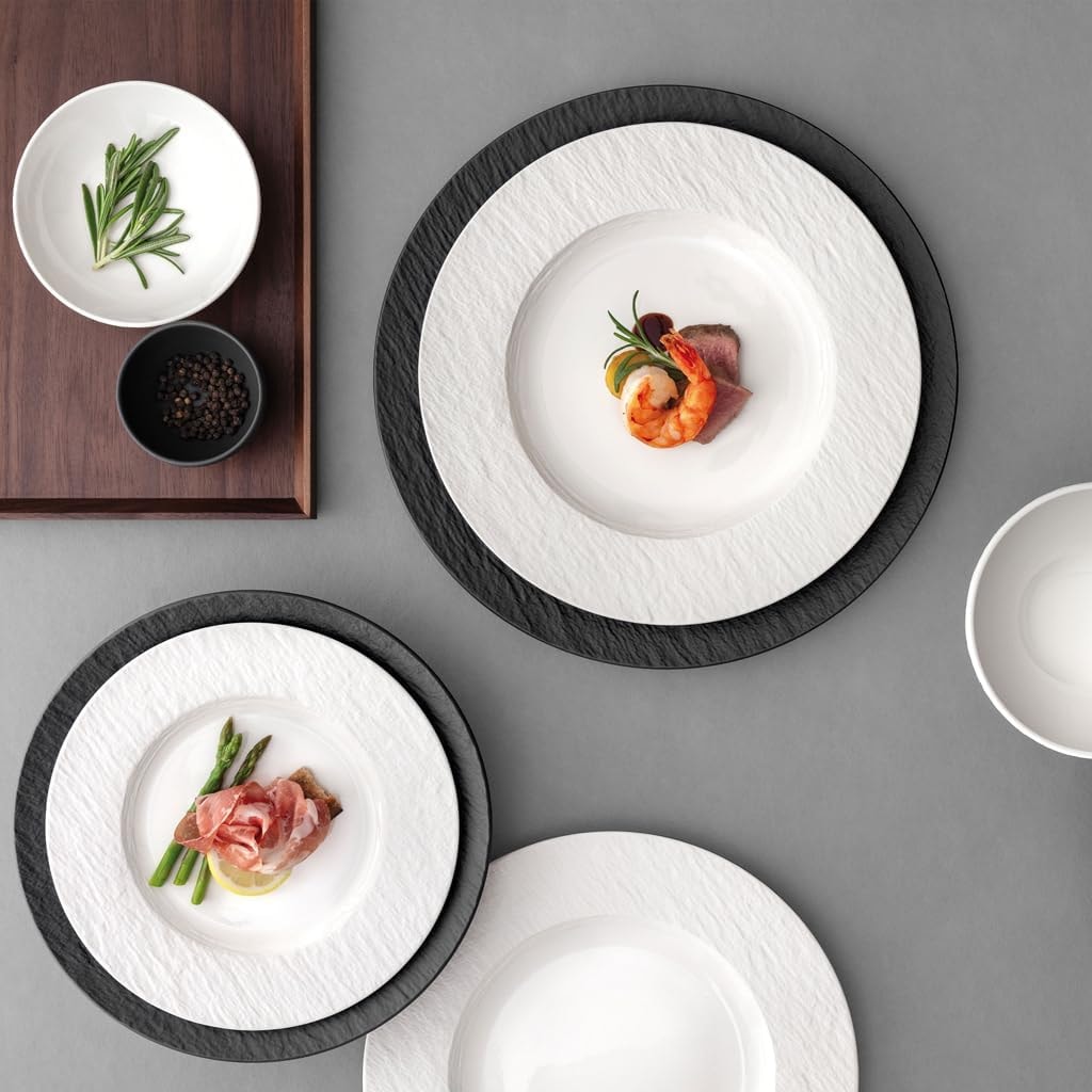 Villeroy & Boch Geschirr-Set »Basic-Set Manufacture Ice 6er Set weiß« Spülmaschinengeeignet, Mikrowellenfest