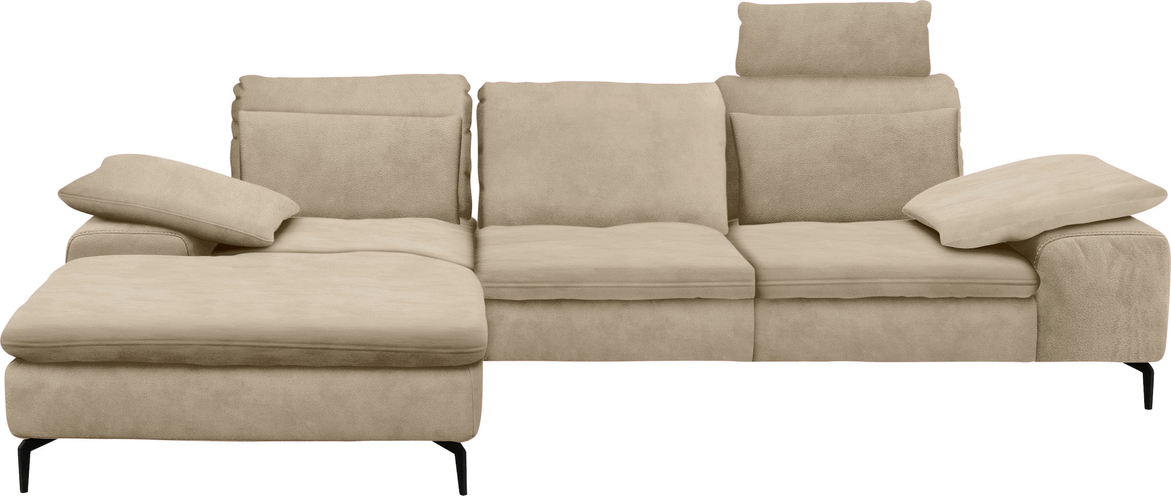 Ecksofa »valentinoo«, (Set), inklusive Hocker, mit Sitztiefenverstellung, Breite 299 cm