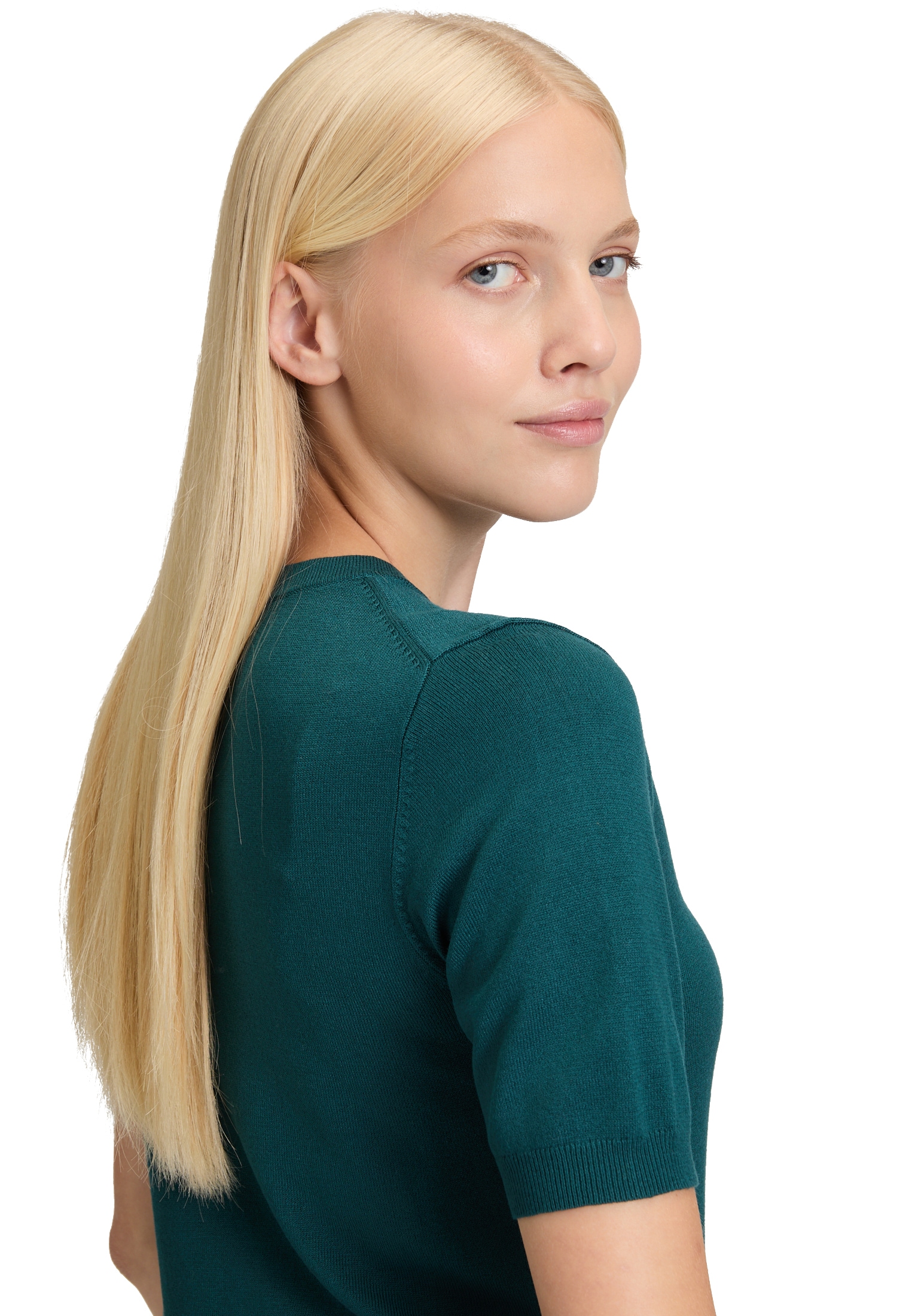 Betty&Co Kurzarmshirt »Betty & Co Damen Feinstrickpullover mit Rundhalsausschnitt«, (1 tlg.)