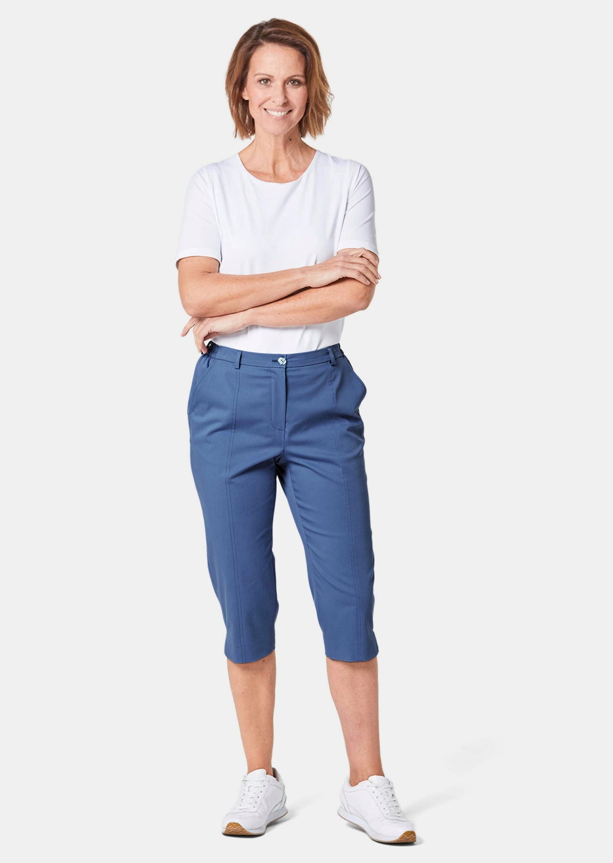 GOLDNER Caprihose "Kurzgröße Sportive Capri-Hose aus Satin" günstig online kaufen