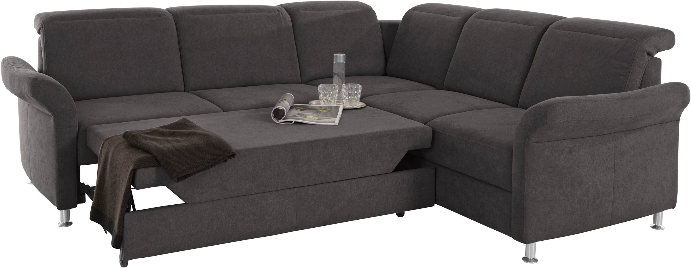 sit&more Ecksofa »Darwin L-Form«, inklusive Federkern, wahlweise mit Kopfteilverstellung, Bettfunktion