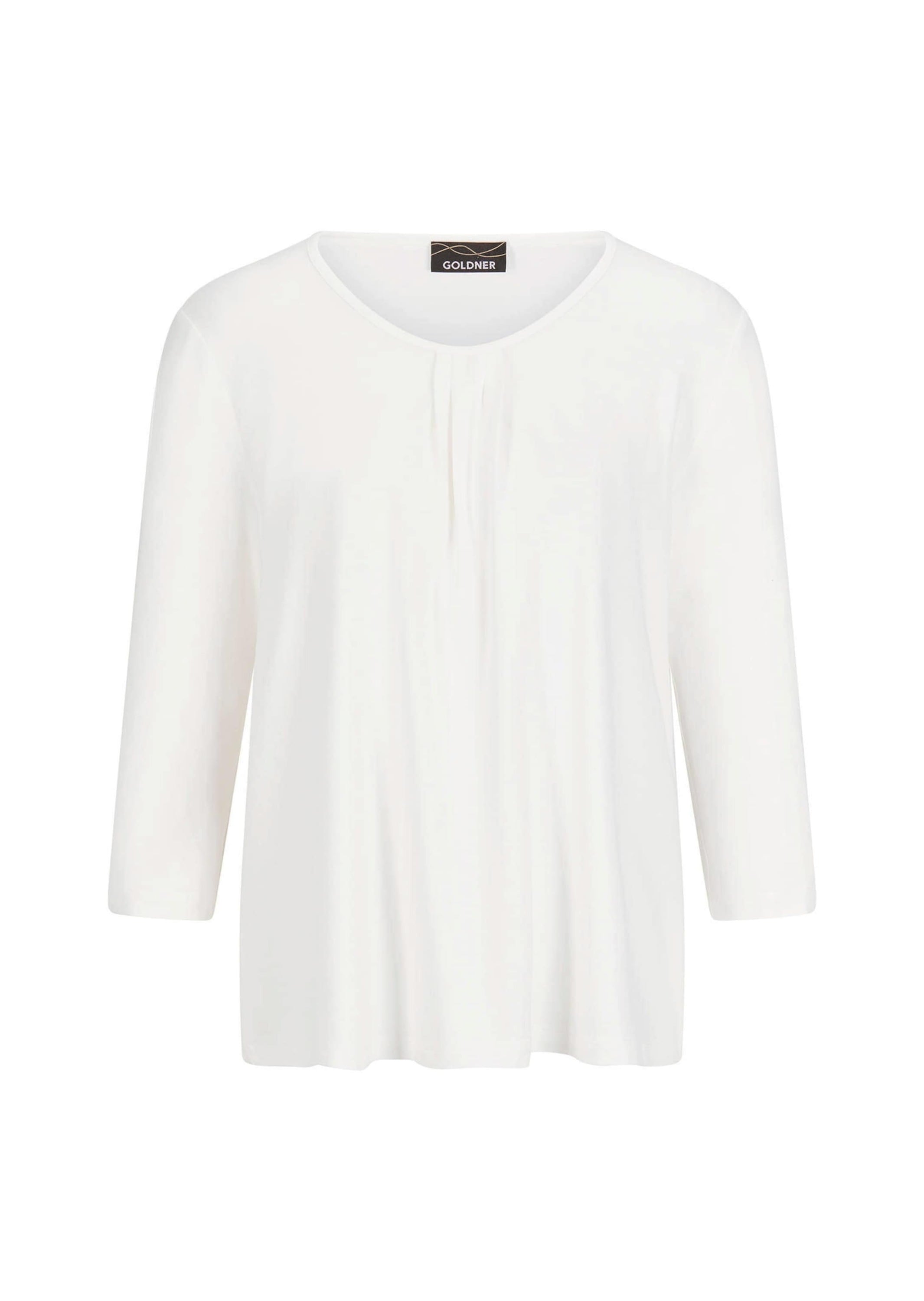 GOLDNER Kurzarmshirt "Kurzgröße Viskose-Oberteil mit Halbarm" Falten günstig online kaufen