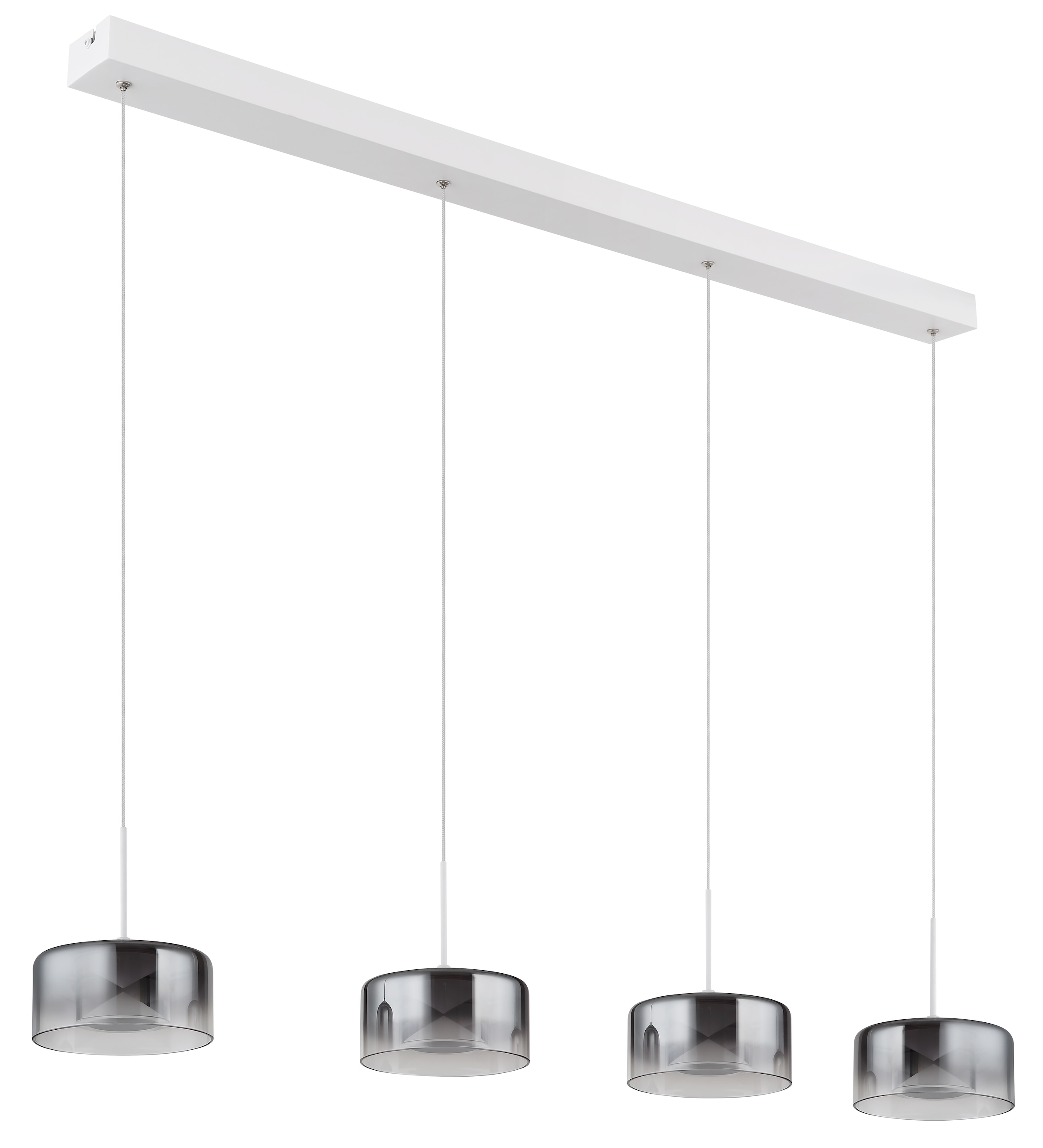 GLOBO LIGHTING Hängeleuchte »BELINDA« LED-Modul 1 Stk. Warmweiß Hängeleuchte Weiß, Rauchglas, E27, höhenkürzbar