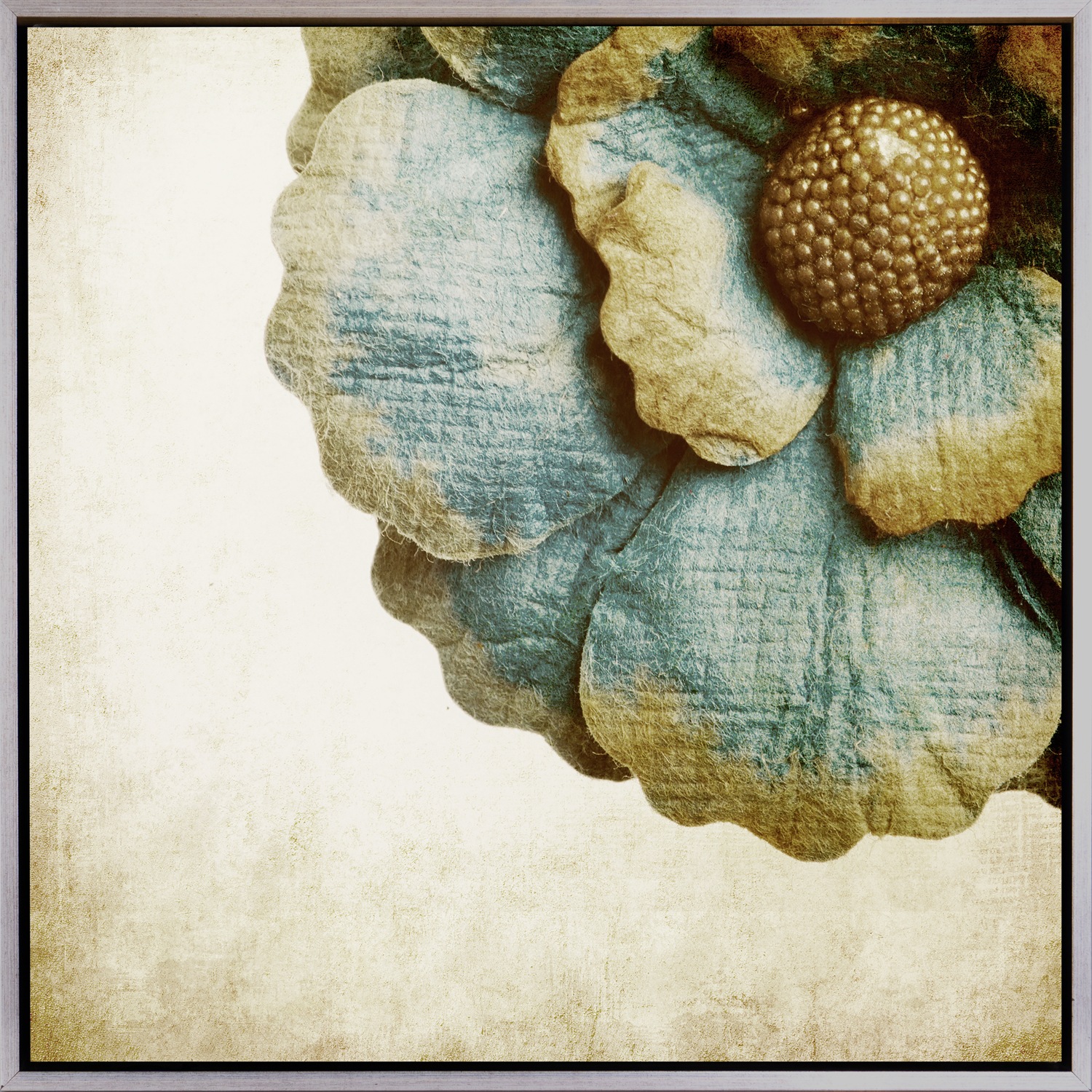 queence Leinwandbild »Golden Flower«, Abstrakt-Pflanzen-Pflanzenbilder-Blumen, mit einem Schattenfugenrahmen veredelt