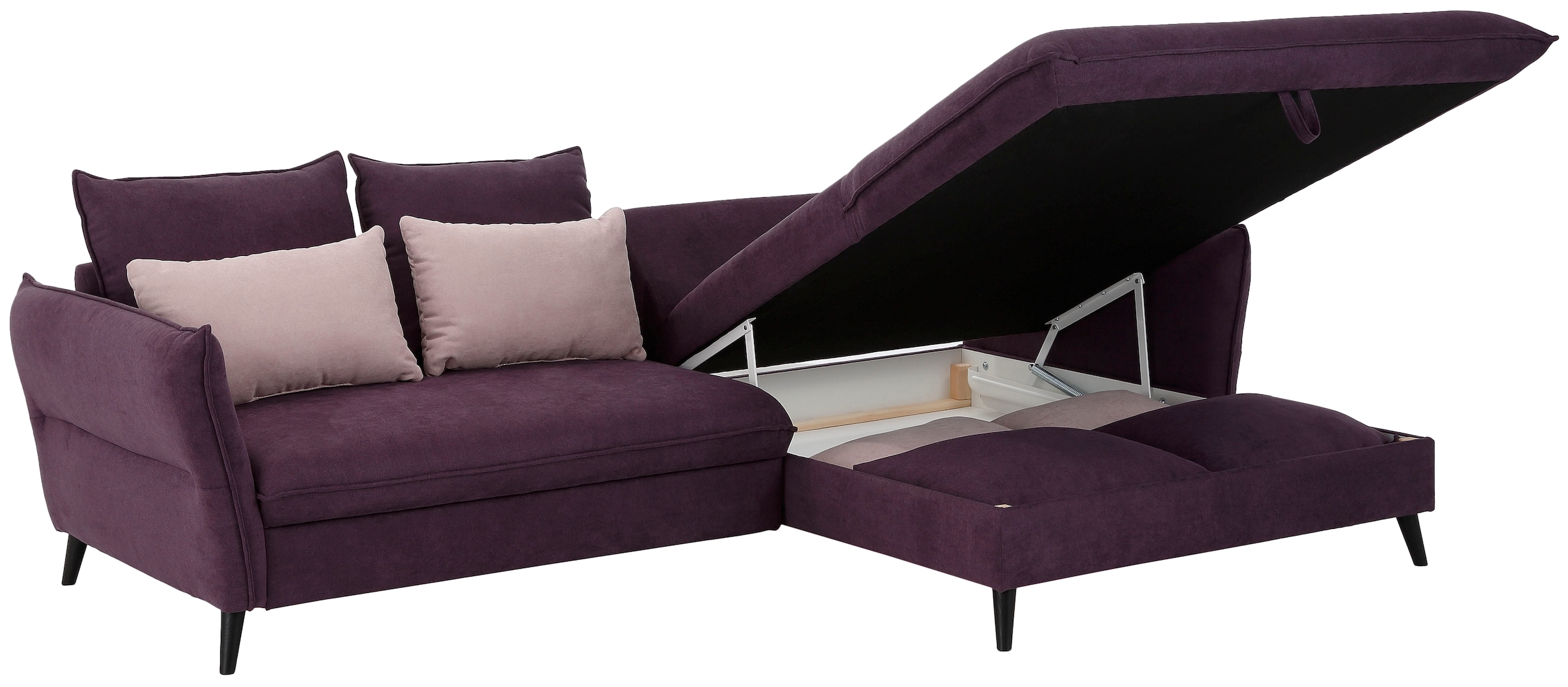 Home affaire Ecksofa »Tirano, L-Form«, wahlweise mit Bettfunktion und Bettkasten