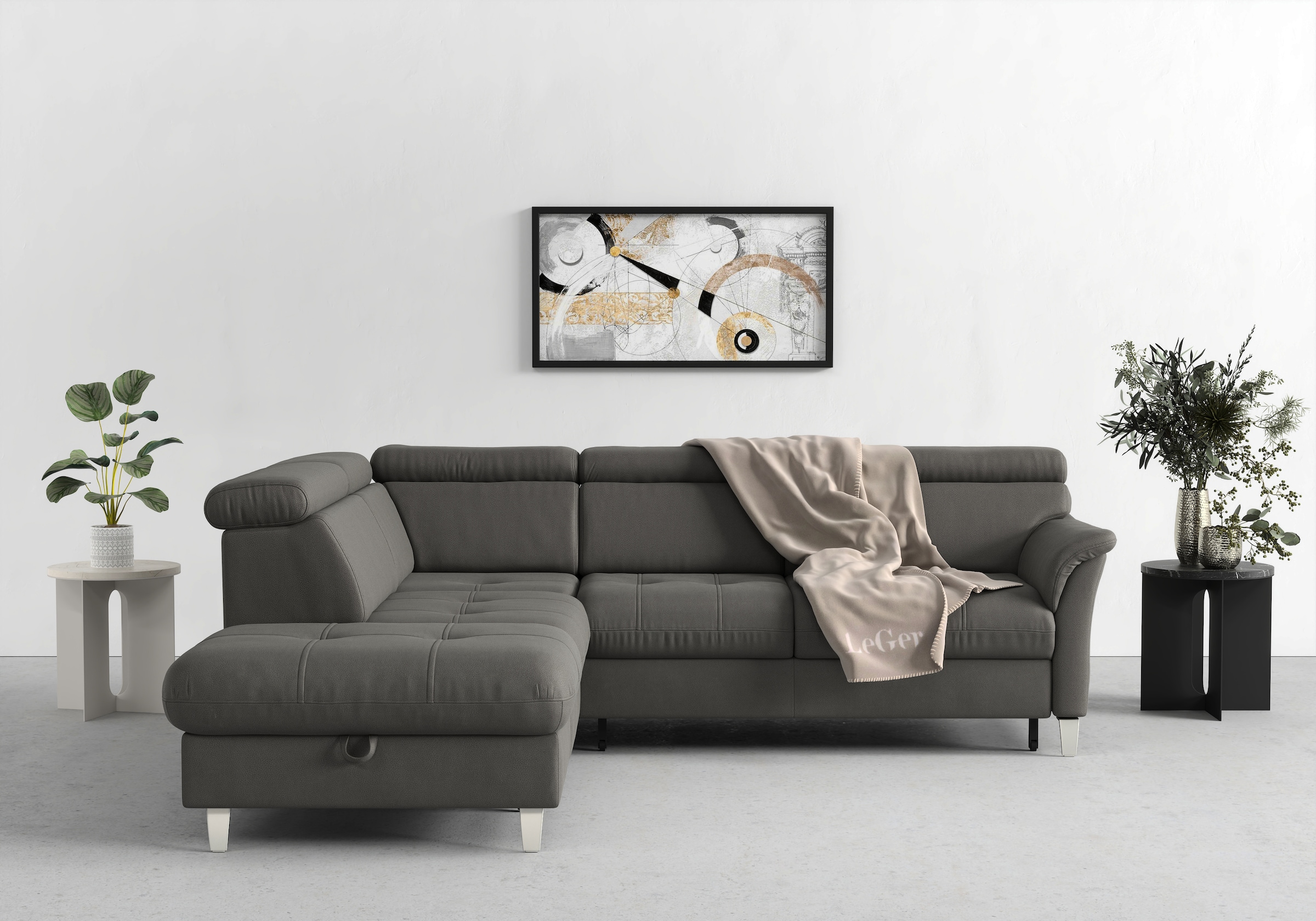 sit&more Ecksofa "Marano L-Form" inklusive Kopfteilverstellung, optional Schlaffunktion & Bettkasten