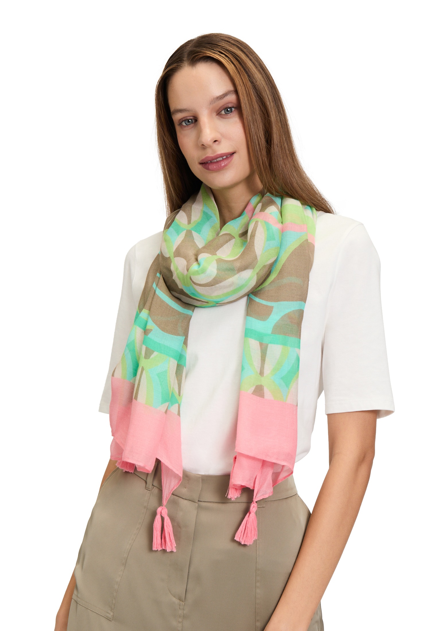 Betty Barclay Schal "Betty Barclay Damen Sommerschal mit Quasten", Quasten günstig online kaufen