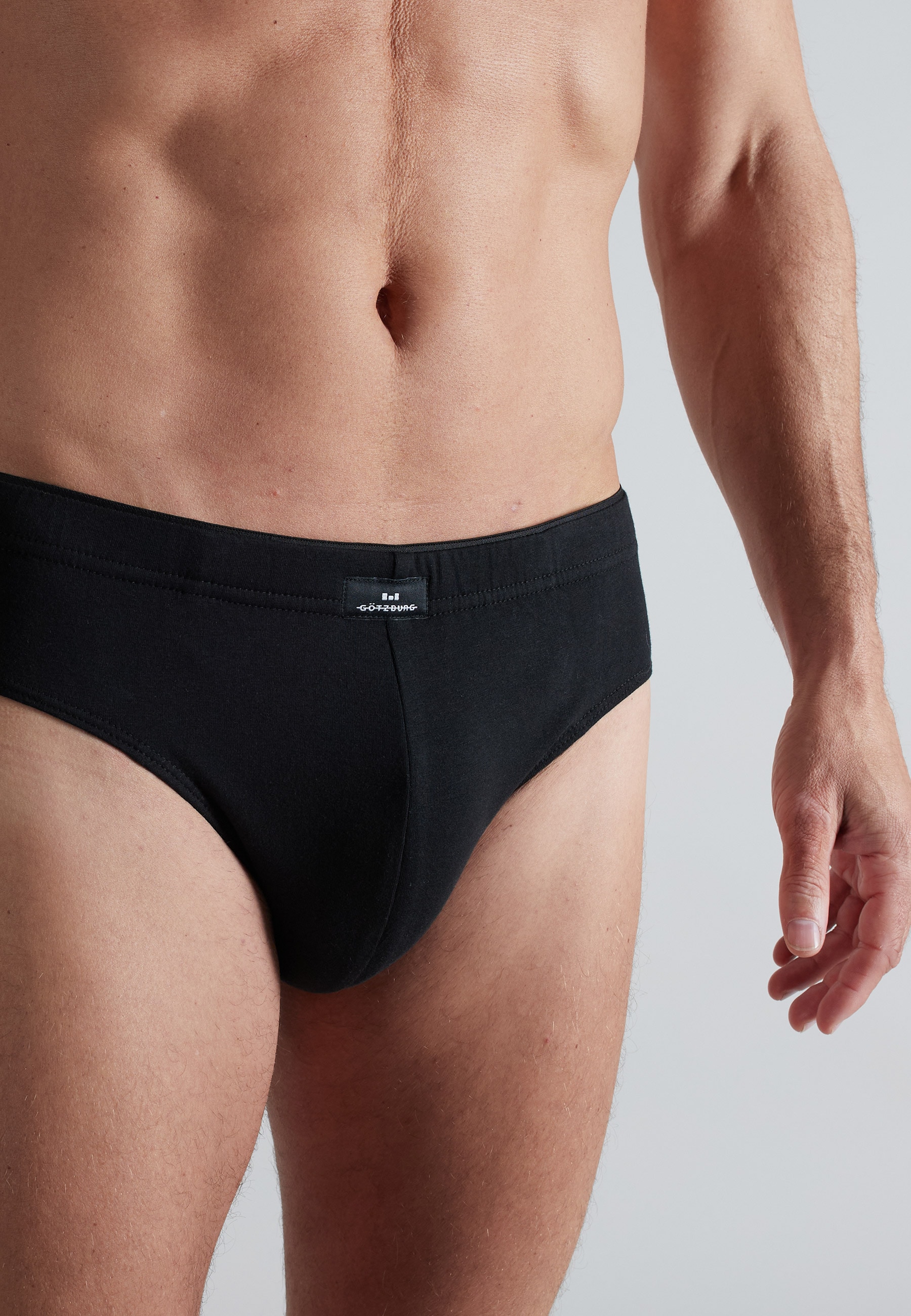 GÖTZBURG Slip »X-Lastic« kurz, eng, basic, mit Logo, elastischer Bund, Baumwollmix