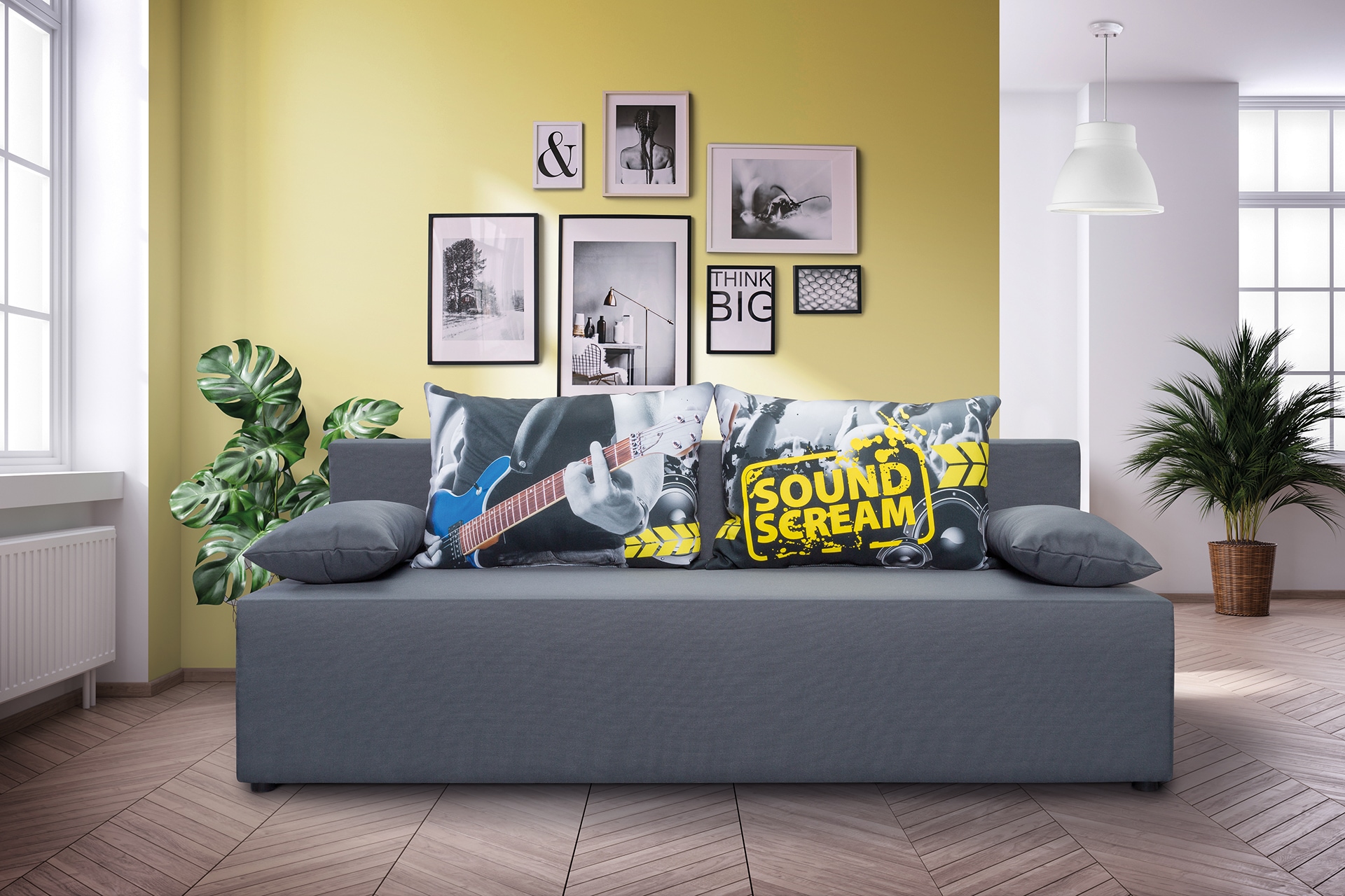 exxpo - sofa fashion 3-Sitzer "Tabou Sound Scream Schlafsofa Breite 193cm" mit Schlaffunktion und Bettkasten, inkl. loser Zier- und Rückenkissen