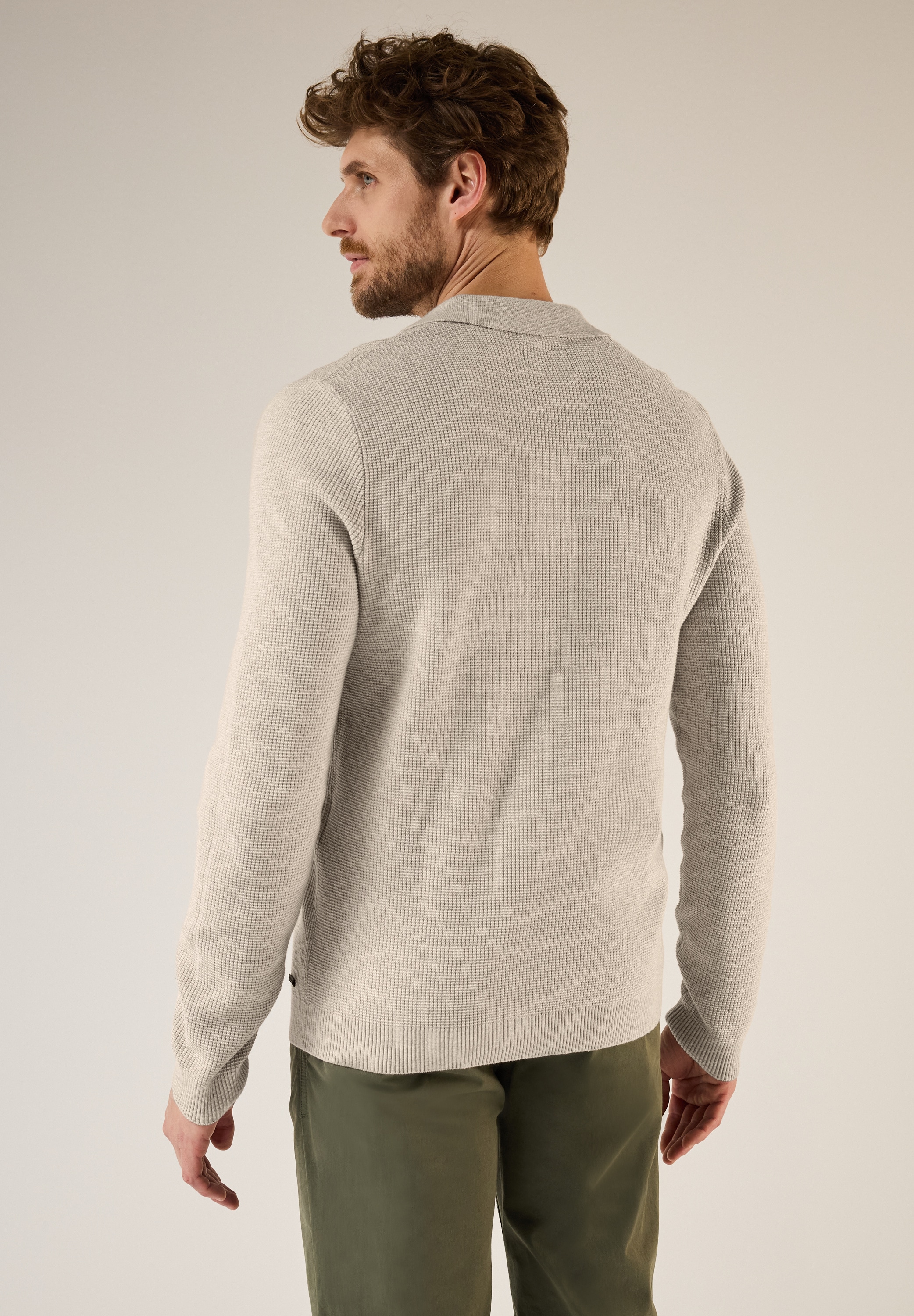 STREET ONE MEN V-Ausschnitt-Pullover, aus reiner Baumwolle