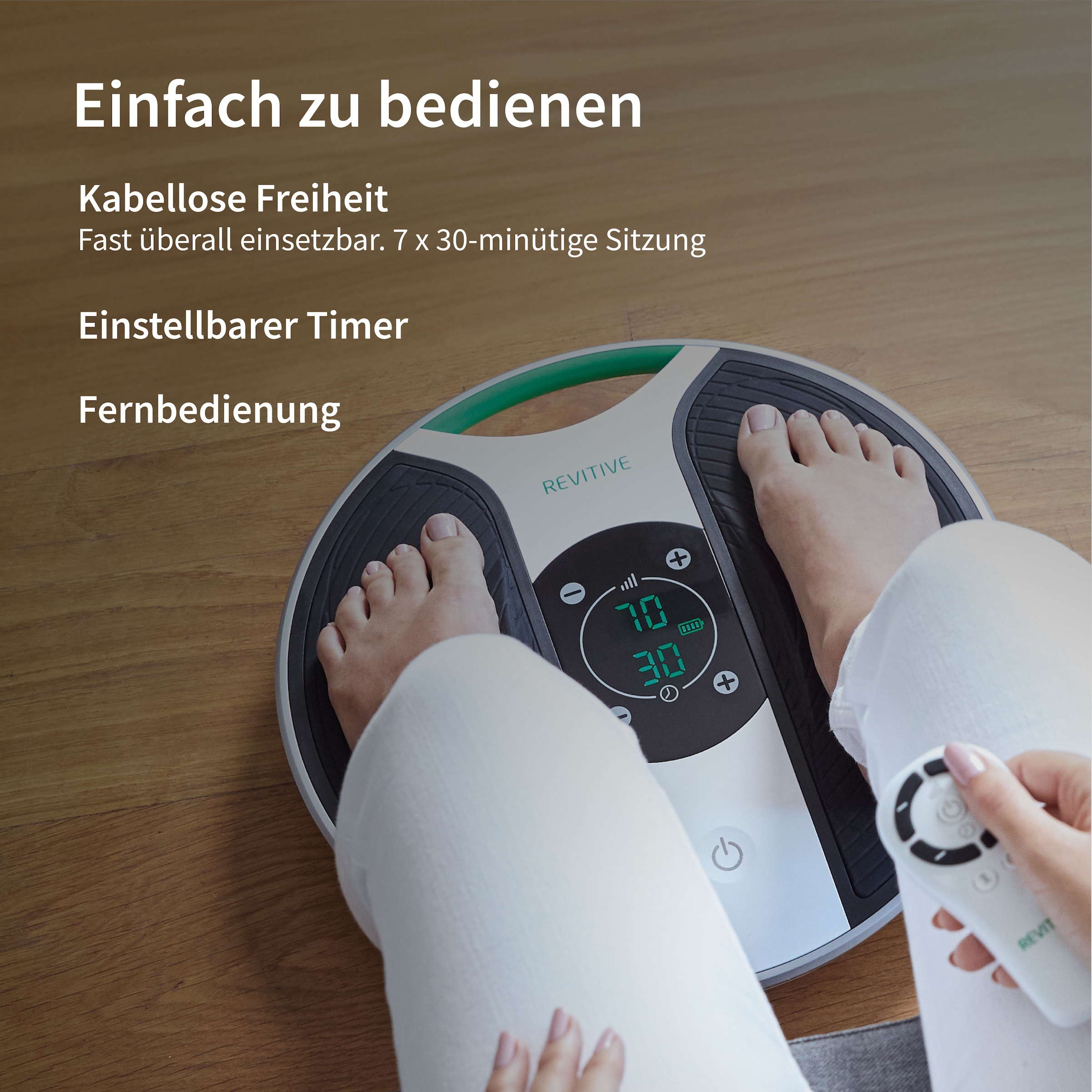 REVITIVE EMS-Fußmassage-Gerät »Medic Durchblutungs-Stimulator« Lindert Beschwerden, Schmerzen, Schwellungen, Krämpfe