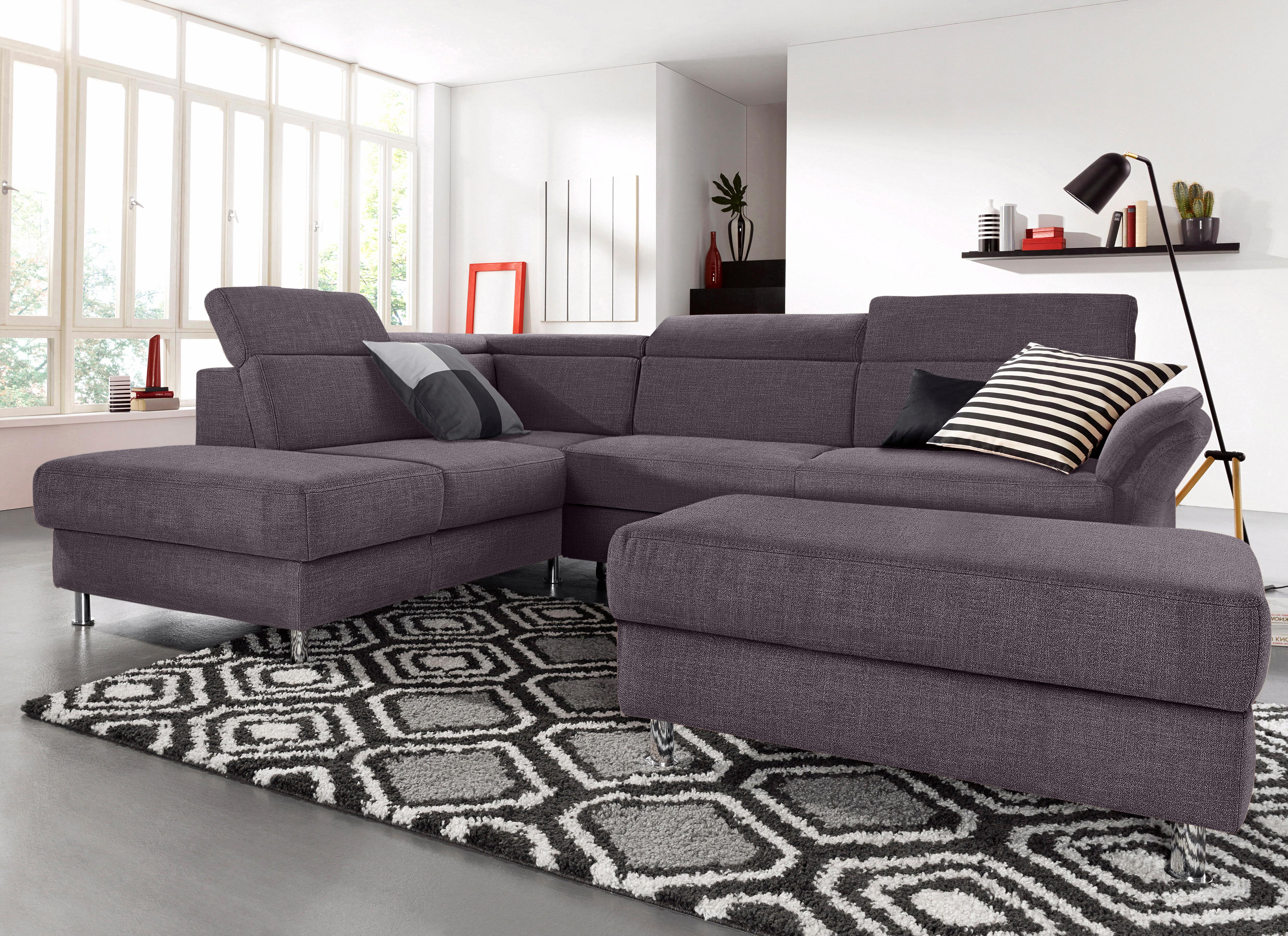 sit&more Ecksofa "Avignon L-Form" inklusive Kopfteilverstellung, wahlweise mit Schlaffunktion