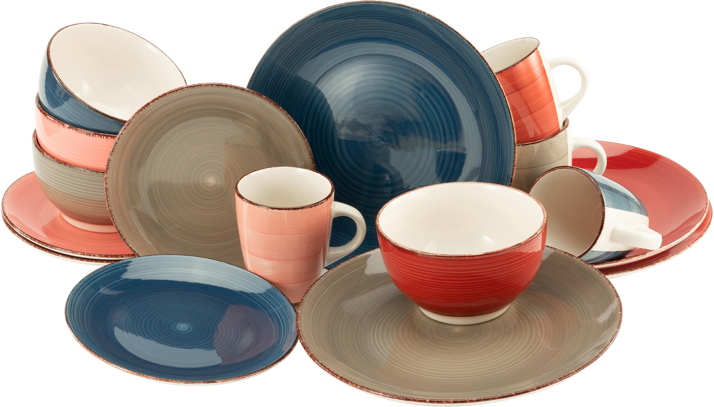CreaTable Kombiservice "Geschirr-Set Bella Casa Cottage" Service, handgemal günstig online kaufen
