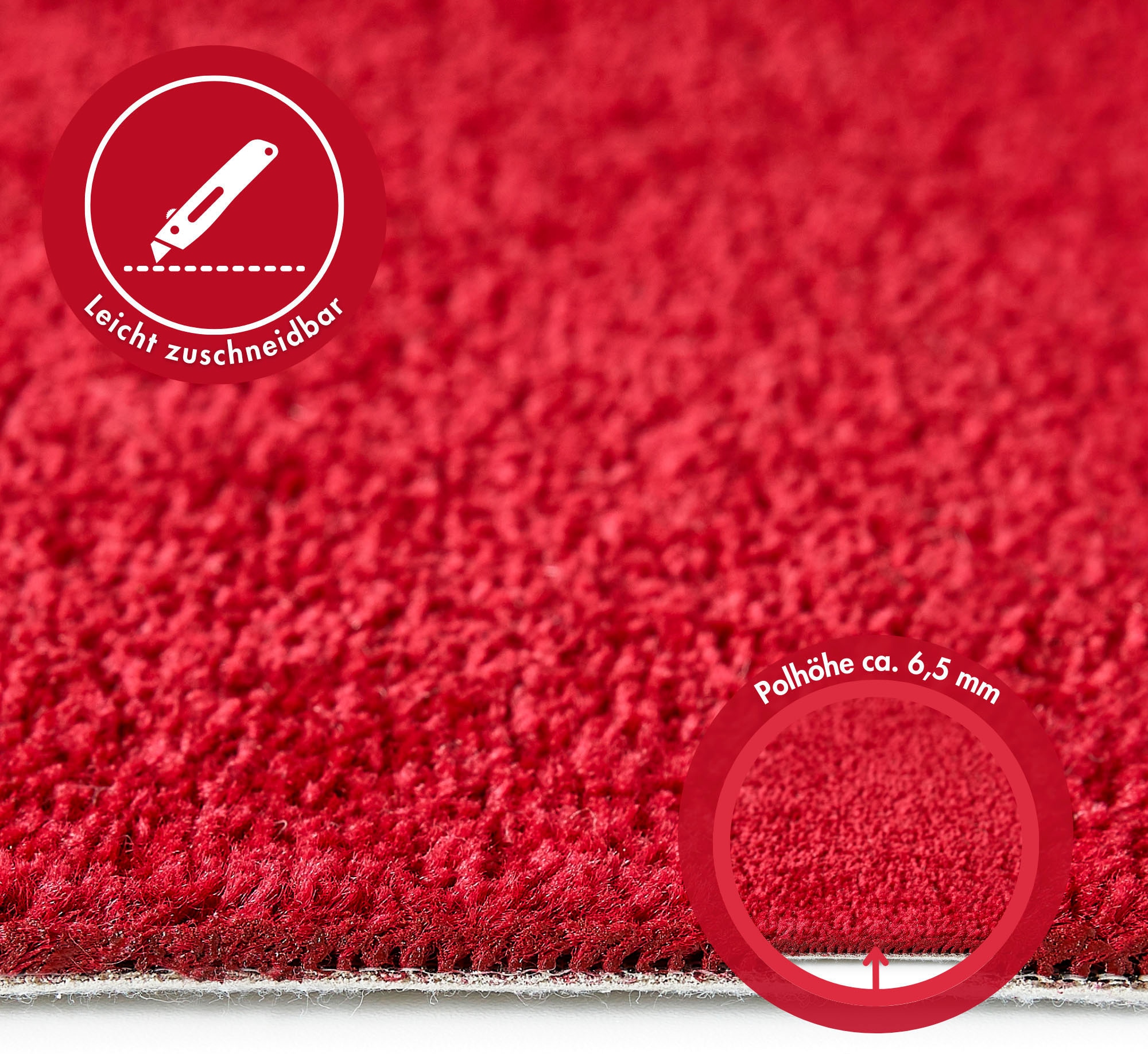 Andiamo Teppichboden »Ines, Kräuselvelours, Made in Netherlands«, rechteckig, 8,5 mm Höhe, Uni Farben, Breite 400 cm, strapazierfähig & pflegeleicht