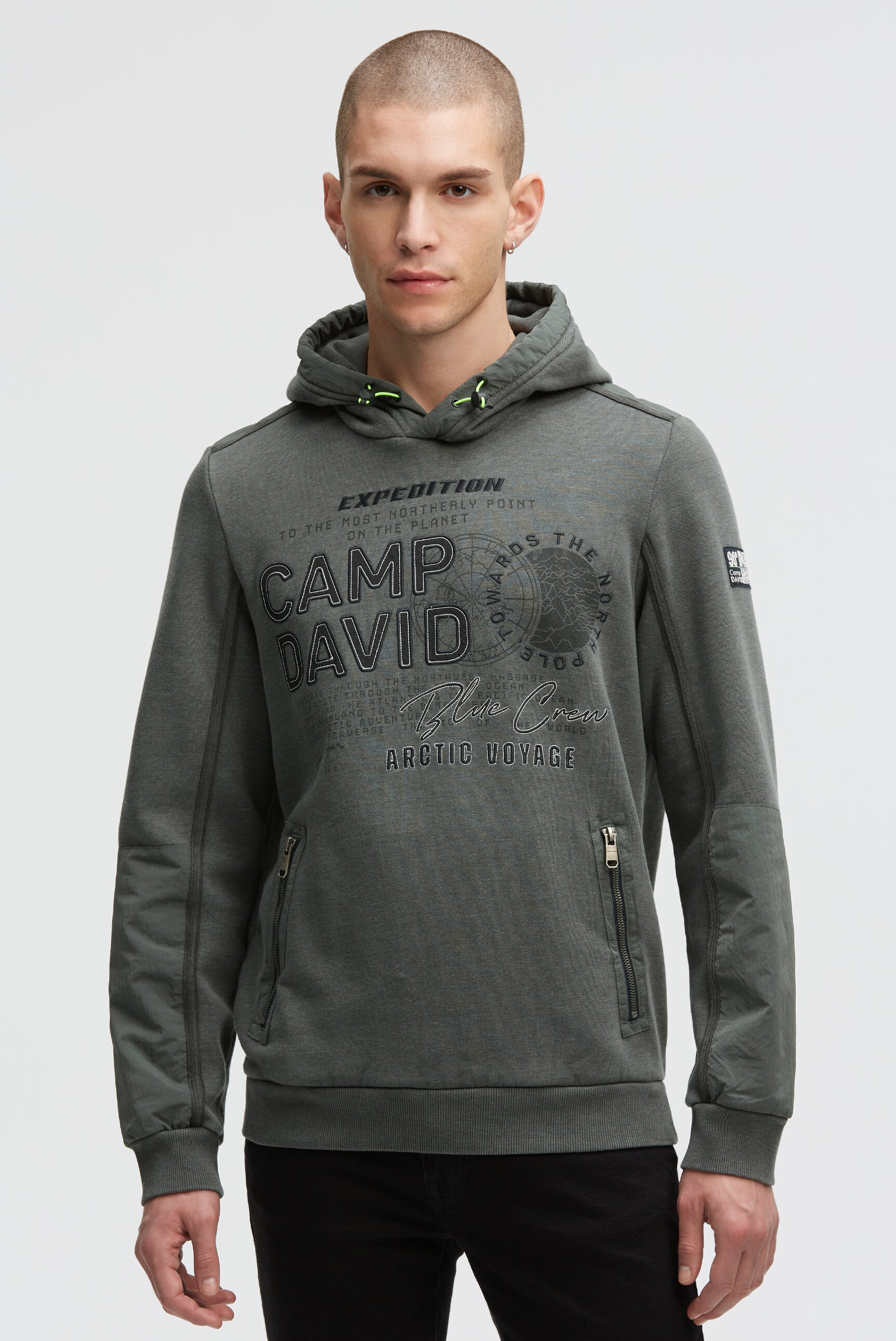 CAMP DAVID Kapuzensweatshirt, mit Reißverschluss-Taschen günstig online kaufen