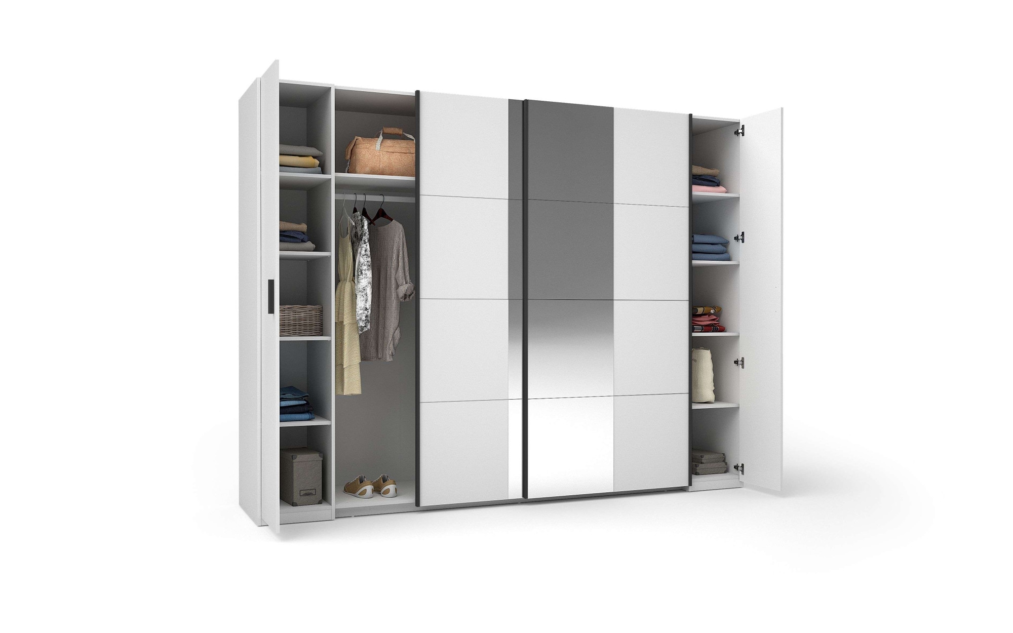 INOSIGN Kleiderschrank »Antioch, FSC-zertifiziert, mit Dreh-UND Schiebetüren«, (B/T/H 270/61,4/207cm, inklusive Einlegeböden und Kleiderstangen), mit oder ohne Spiegel und Schubladen - YOUR Choice