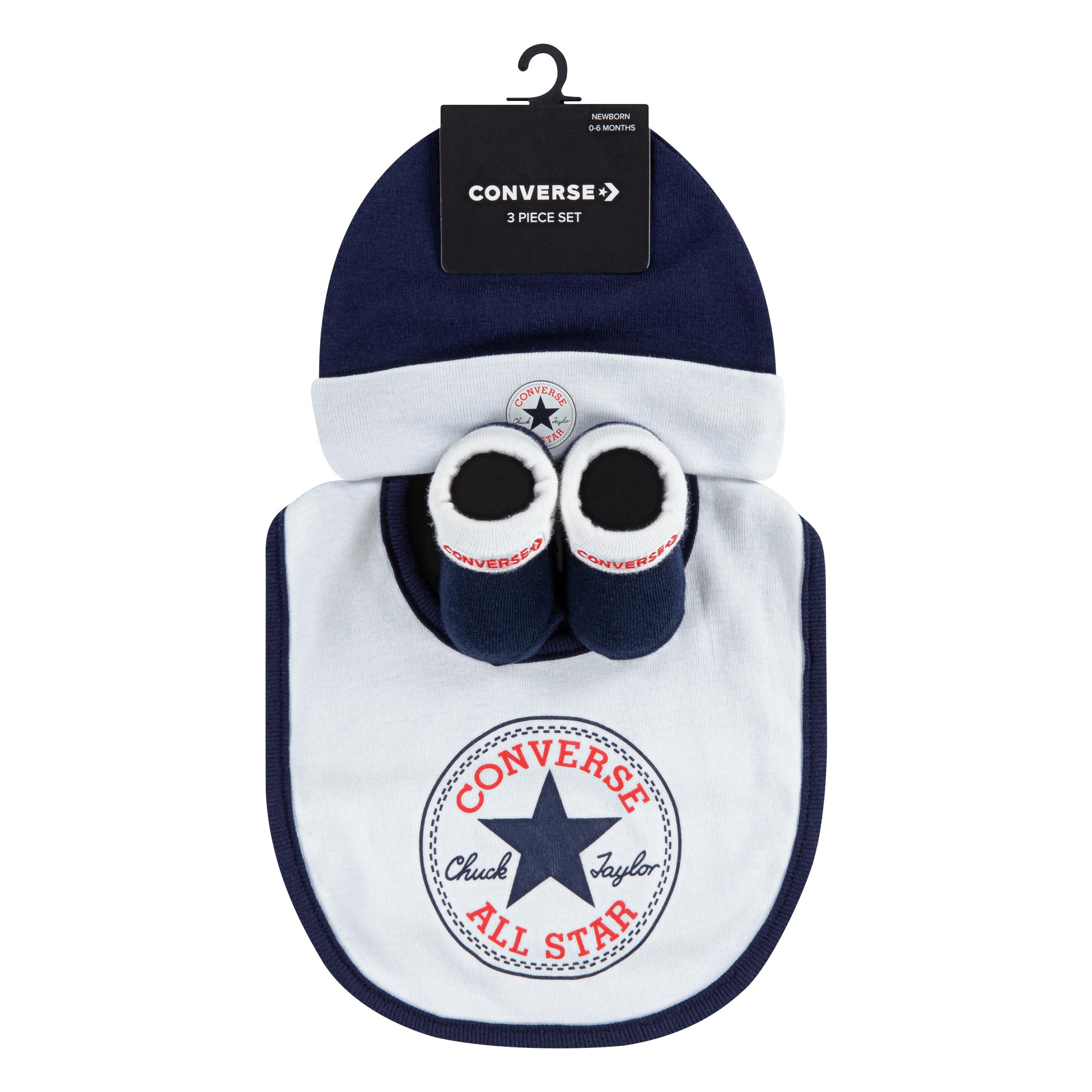 Converse Neugeborenen-Geschenkset »CHUCK INFANT HAT BIB BOOTIE SET 3PC«, für Babys