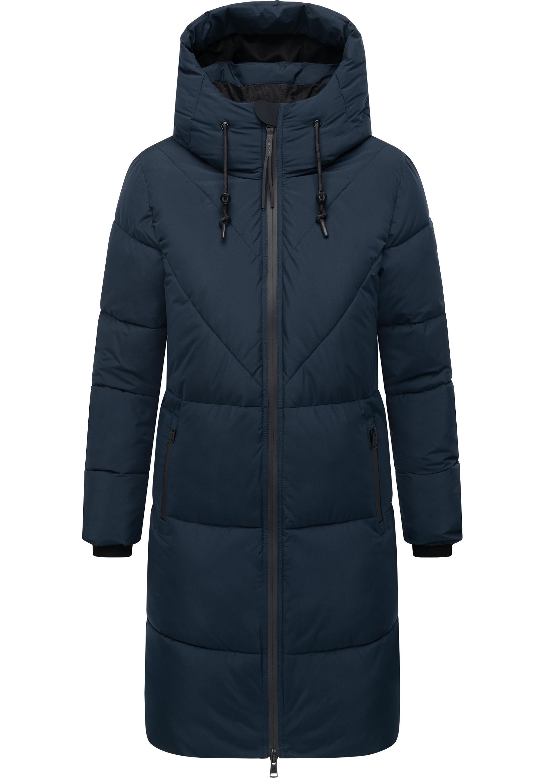 Navahoo Steppmantel "Kältekuschel XIV" Warmer Damen Wintermantel mit Fleece-gefüttertem Kragen