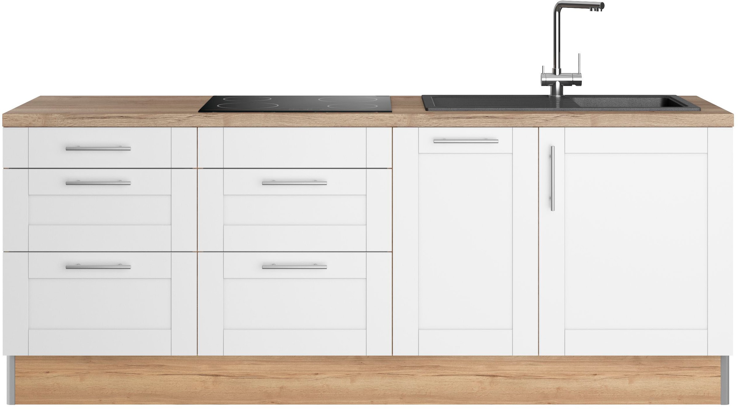Küche »Ahus«, Breite 225 cm, wahlw. Mit E-Geräten, Soft Close Funktion, MDF Fronten
