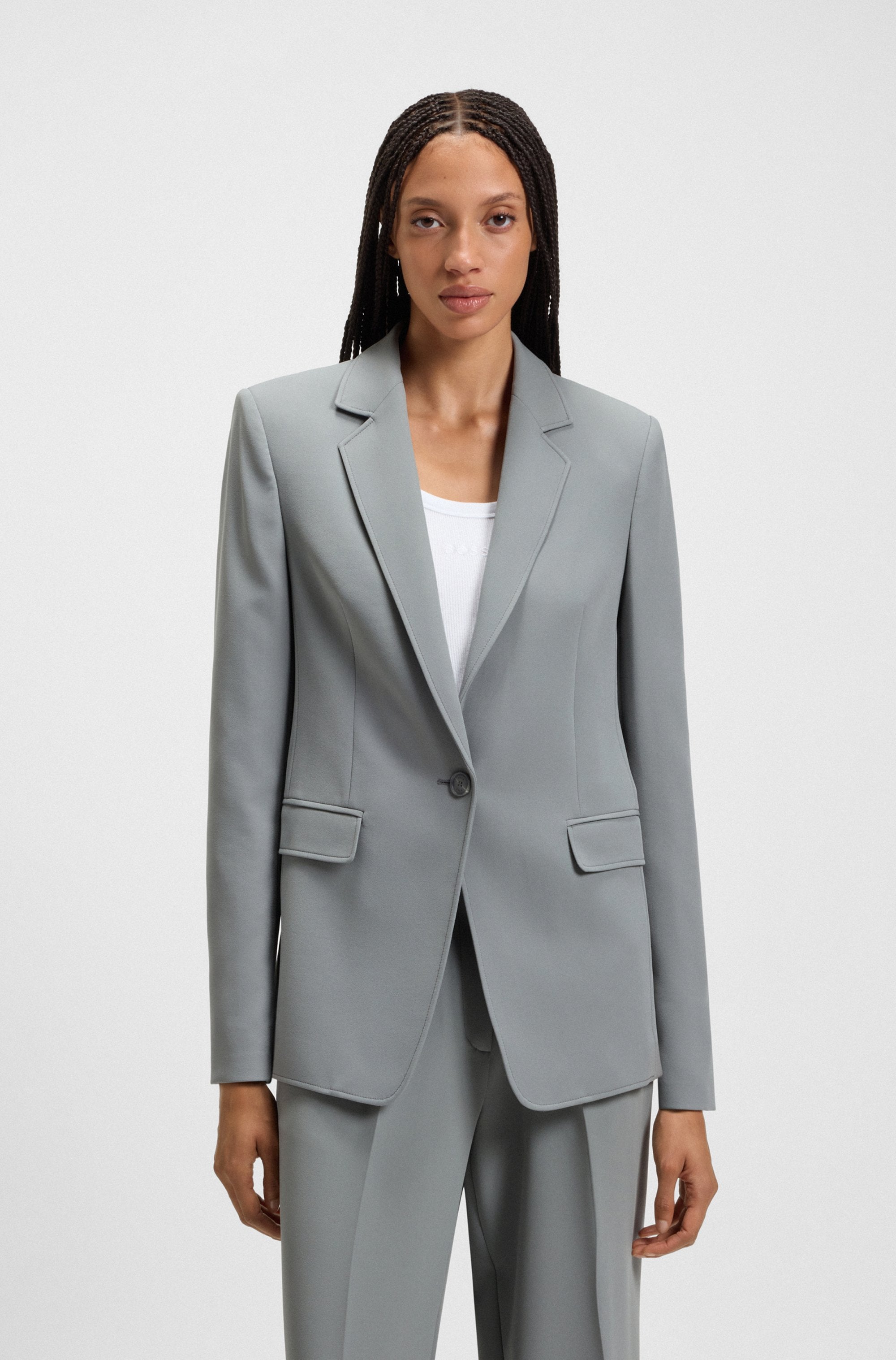 BOSS ORANGE Longblazer "Jabla Premium Damenmode", mit 1-Knopf-Verschluss günstig online kaufen