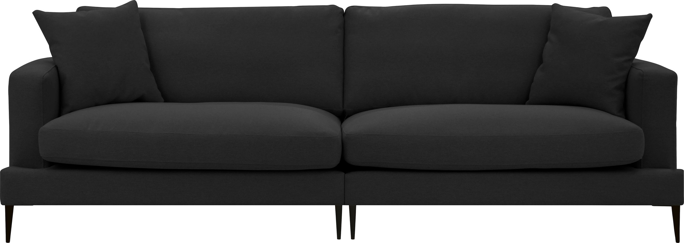 Leonique 3-Sitzer »Cozy elegantes Designsofa, Maße B/T/H: 211/97/80 cm«, mit losen Kissen und Metallbeinen