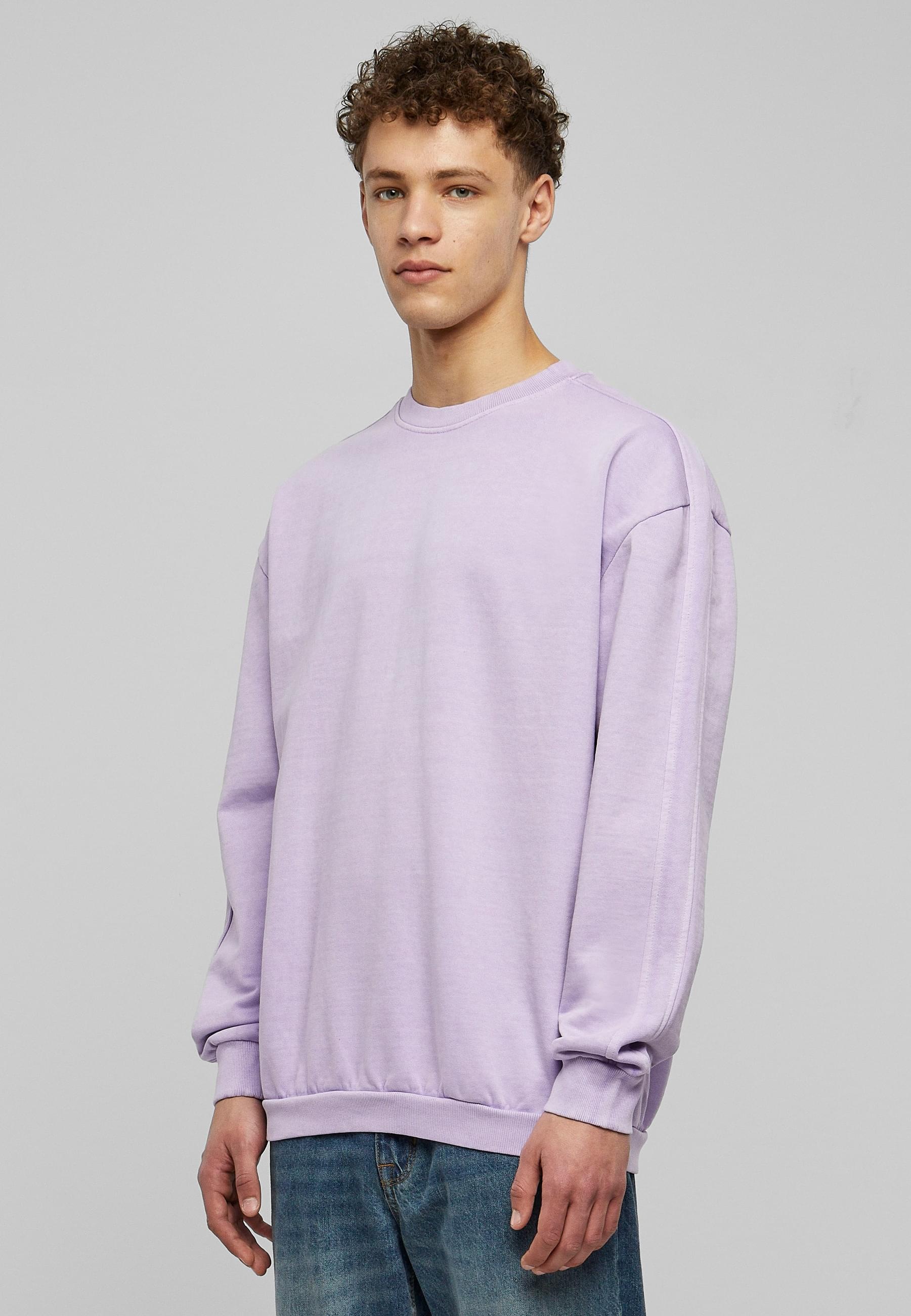 URBAN CLASSICS Rundhalspullover »Urban Classics Herren Heavy Terry Garment Dye Crew«, (1 tlg.)