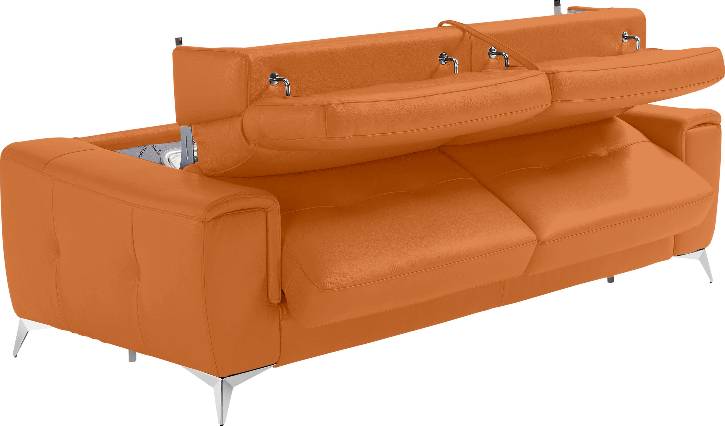 Egoitaliano Schlafsofa »Francine, Designsofa, Loungesofa mit Dauerschlaffunktion, Bettfunktion«, hochwertiger Metallbettrahmen & Matratze, Kopfteil manuell verstellbar
