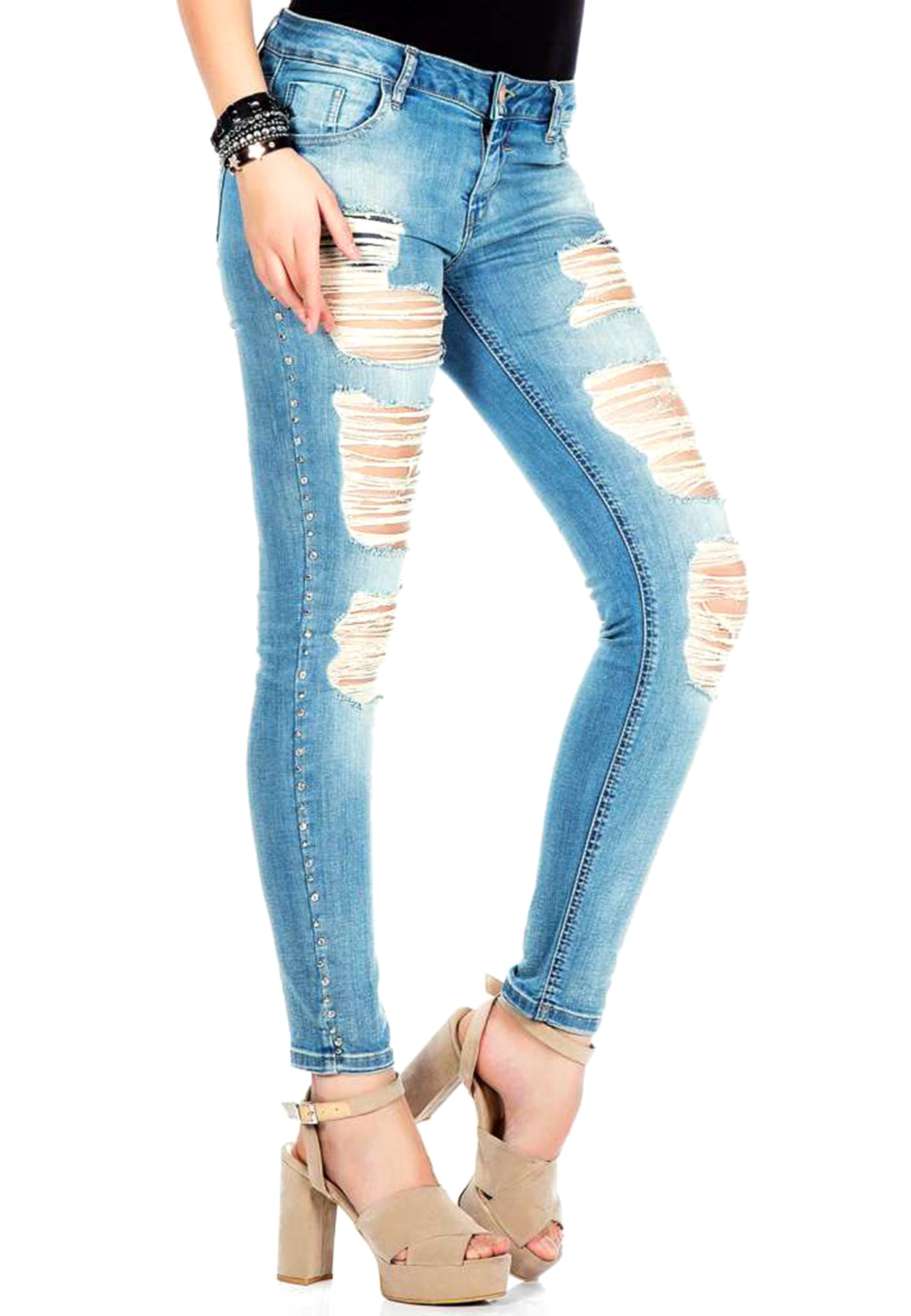Cipo & Baxx Slim-fit-Jeans, mit cooler Riss-Struktur