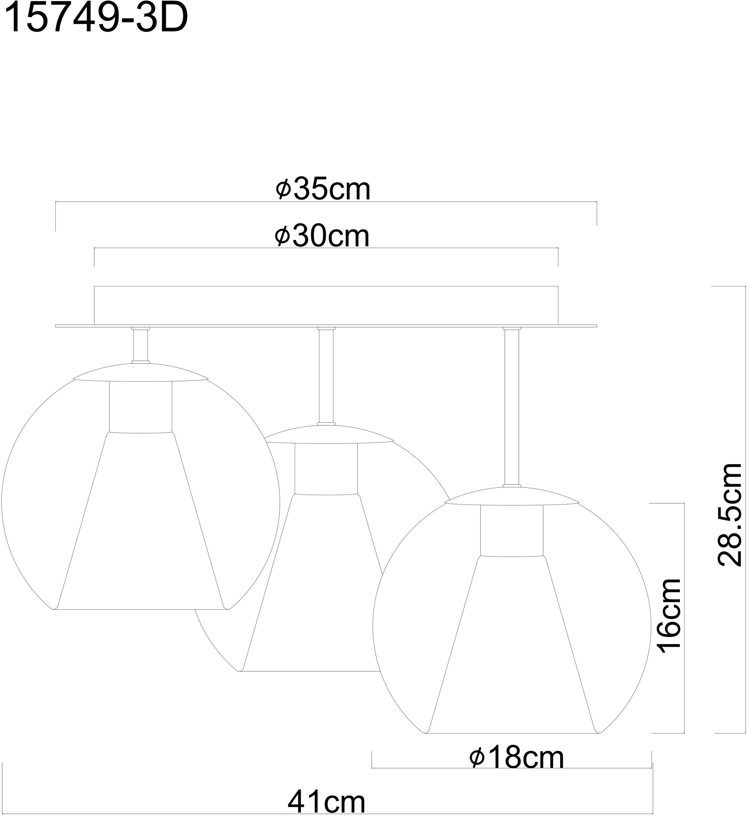 GLOBO LIGHTING Deckenleuchte »BARRY«, Leuchtmittel E27 | ohne Leuchtmittel, Deckenlampe/Glaskugeln/Glas rauchfarben/Wohnbereich