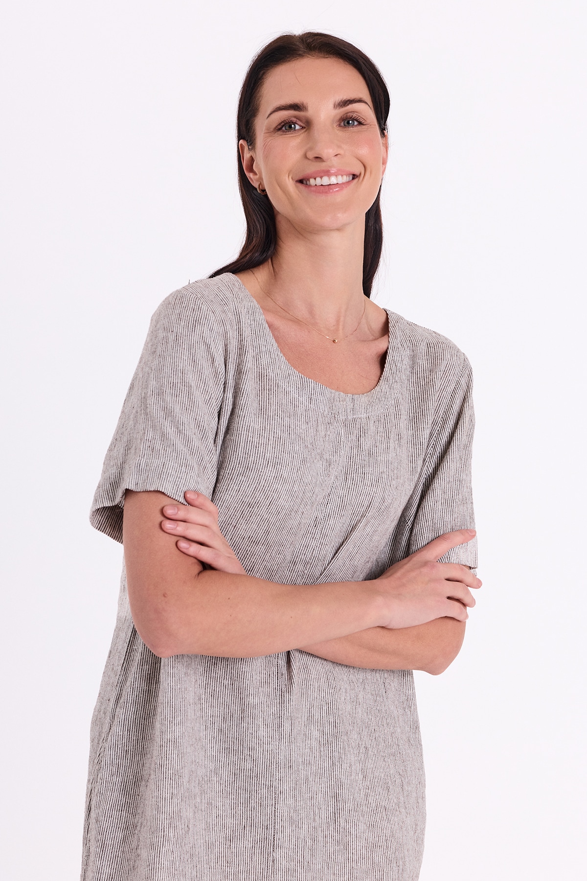 FREEQUENT Midikleid »FQLAVA-DRESS« gestreift, figurumspielend