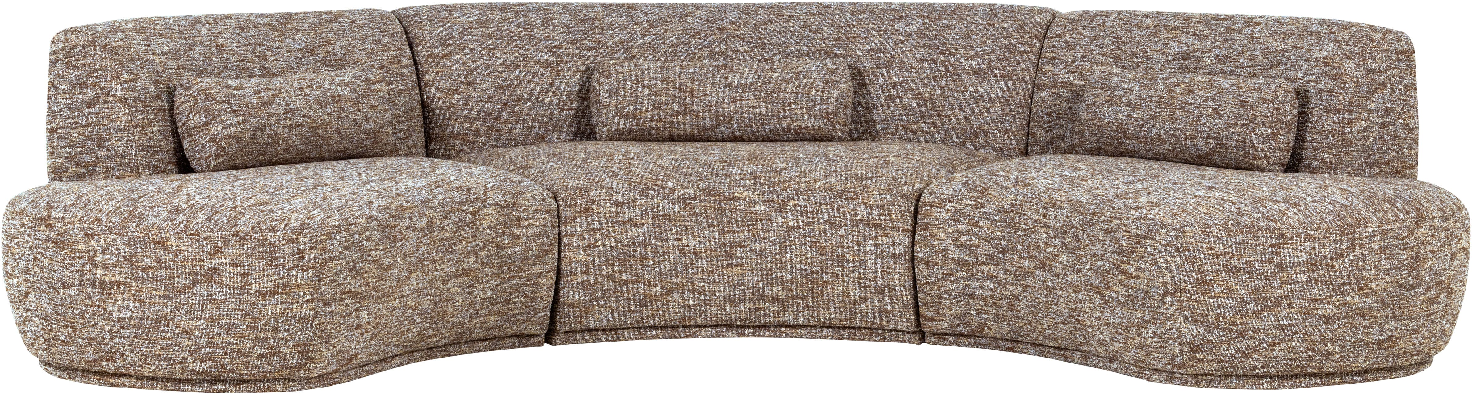 WOOOD Big-Sofa "Batavier 6-Sitzer Melange-Webstoff halbrunde Form B320 x T176 x H74 cm" 6-Sitzer,Tragkraft 480 kg gesamt, Ausgezeichnete Verschleißfestigkeit