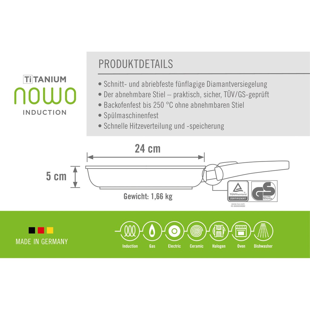 WOLL MADE IN GERMANY Bratpfanne »Nowo Titanium«, Aluminiumguss, (1 tlg.)